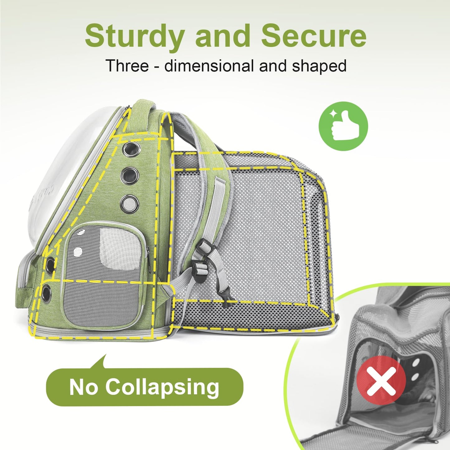 Cawypety Expandable Cat Backpack,Cat Bubble Backpack Carrier for Carrying Cats, Pets and Small Dogs,Airline-Approved,Designed for Travel, Hiking, Walking,Car