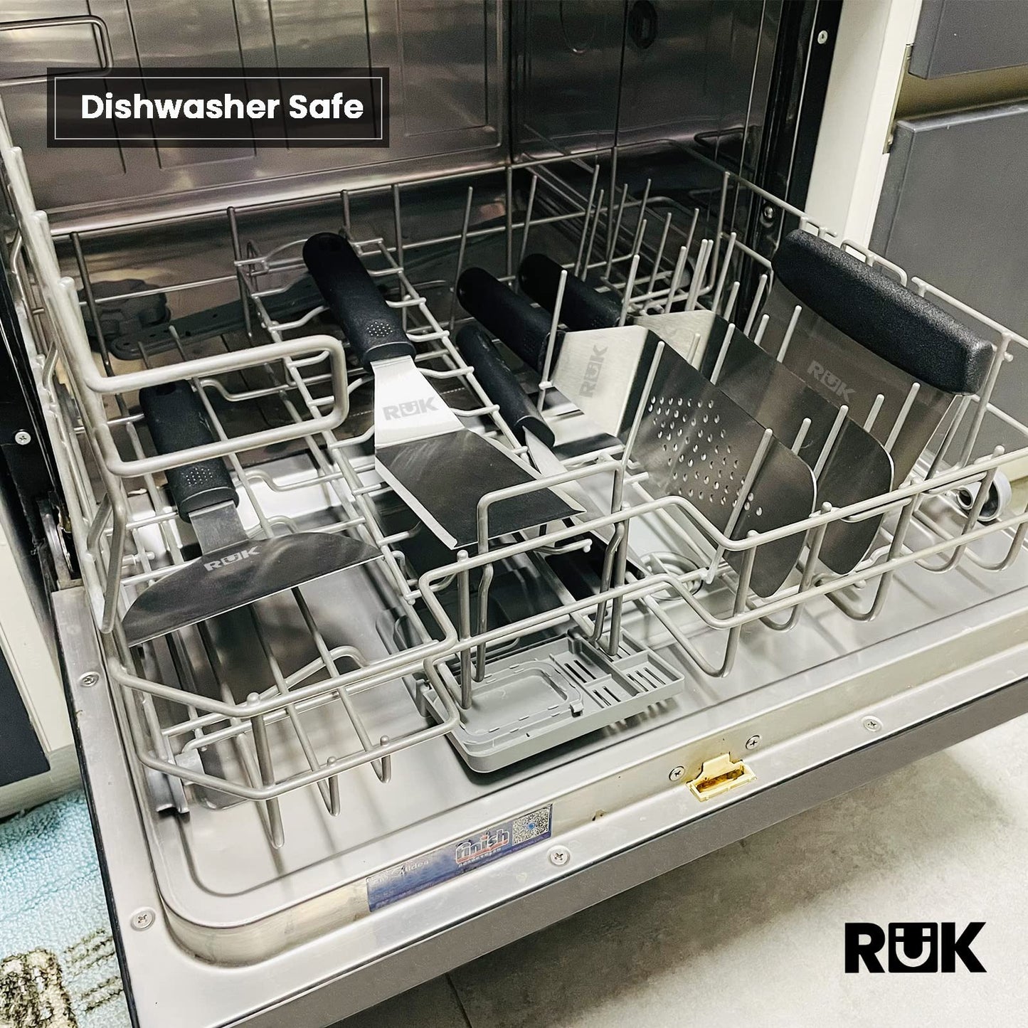 Blackstone Griddle Accessories Kit, RüK 11 PCS Flat Top Griddle Accessories Set with Anti-Scalding Long Handle Metal Spatula, Grill Scraper Cleaning Kit, E-Cookbook for Blackstone and Camp Chef