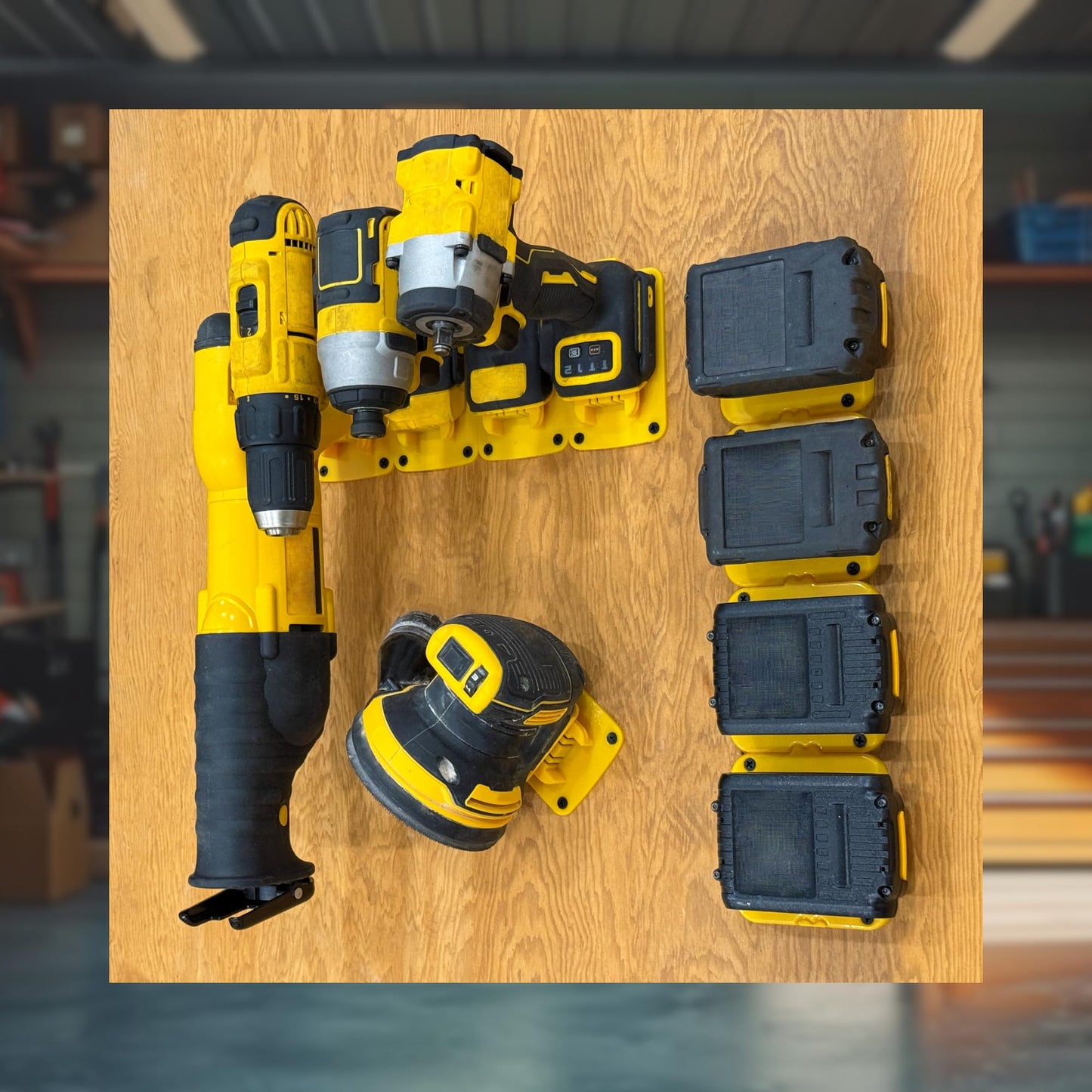 [ 20 Pack ] Power Tool & Battery Holder for Dewalt | Heavy Duty Mounts, Secure Storage, Compact Tool Storage Solution for Garage, Shed, Workshop & Utility Rooms