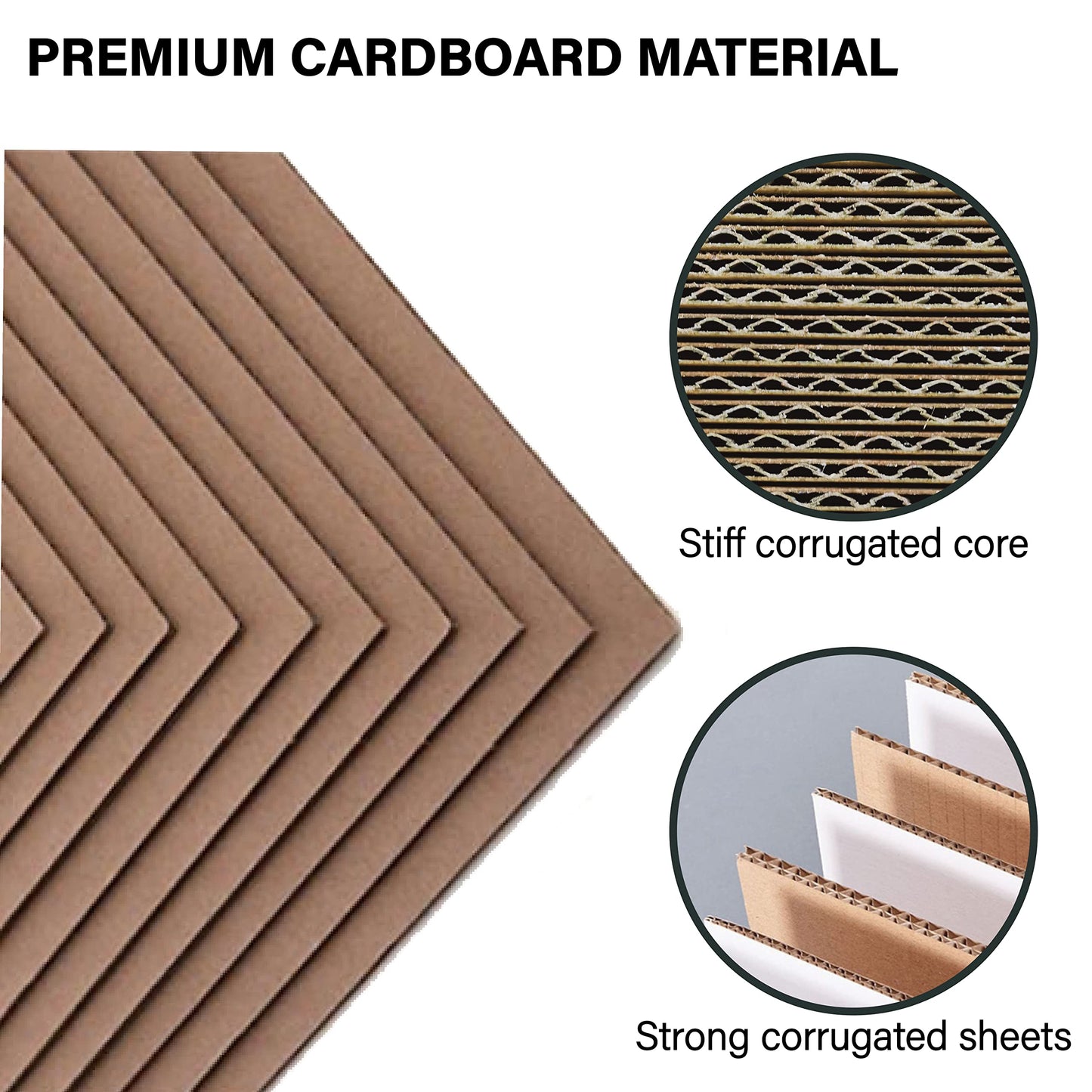 200 Packs 4x6 Inch Corrugated Sheets, Premium Pads Inserts Bulk Flat for T-Shirts, Shipping, Mailing, Cardboard Divider Backing and Crafts (Kraft)