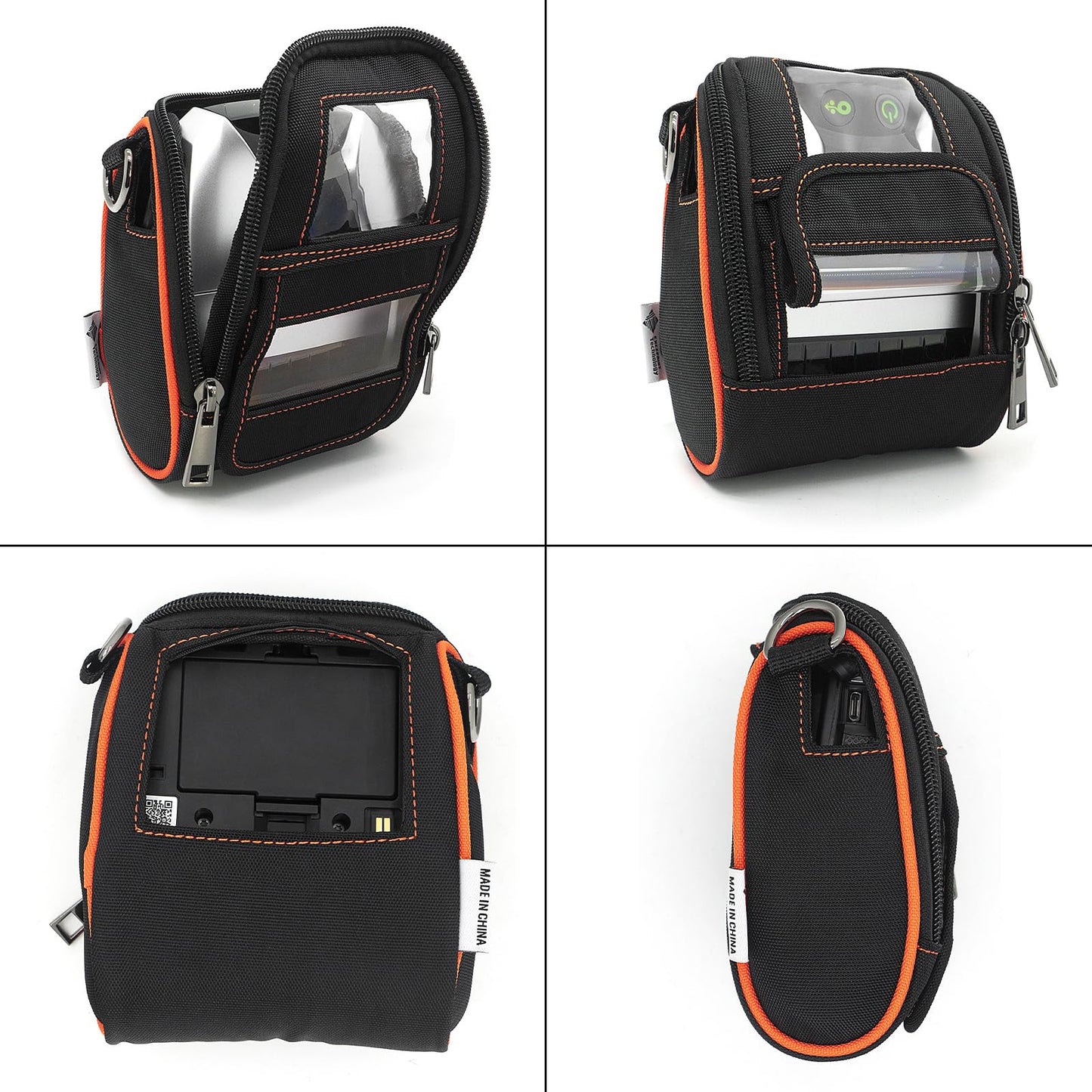 EXCEPRINT Carrying Case for Zebra ZQ220 ZQ310 ZQ320 - Portable Thermal Label Printer Bag with Shoulder Strap and Belt Clip, Easy Transport and Protection, Convenient Label Access