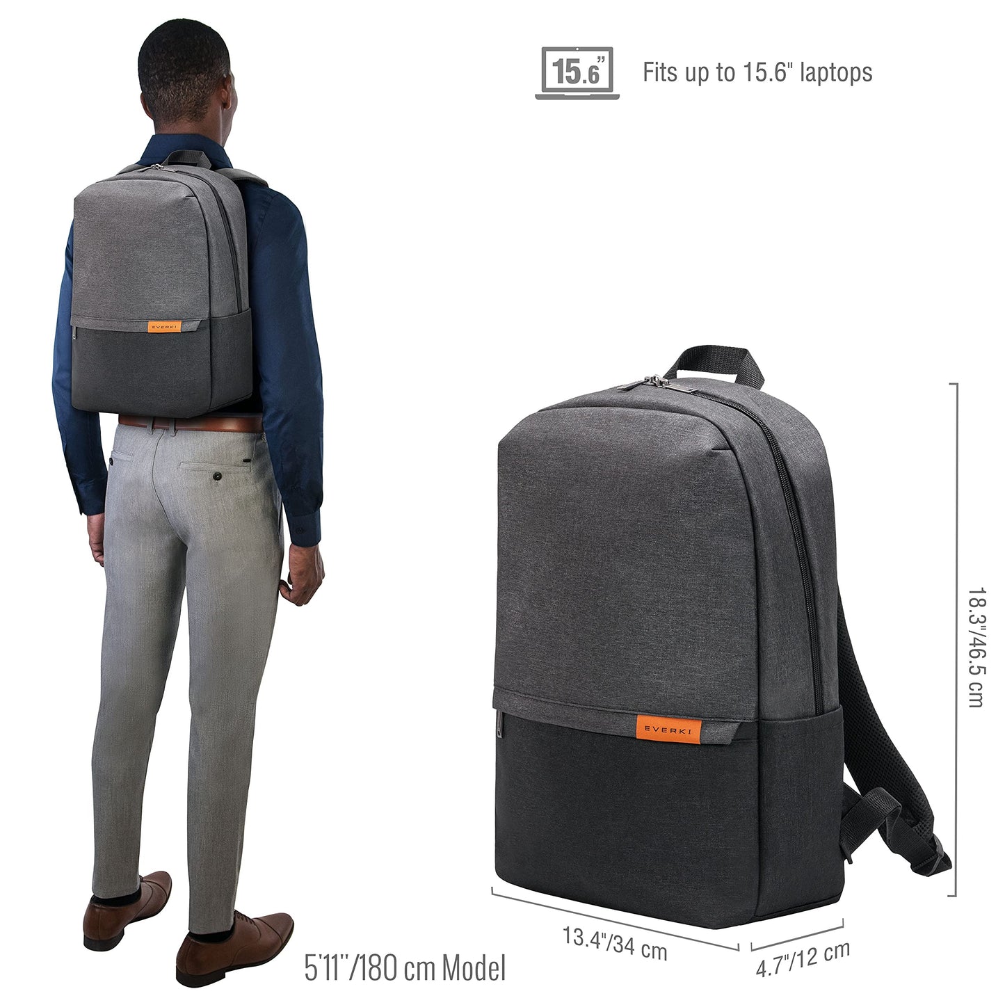 Everki Light Laptop Backpack up to 15.6 inch Black
