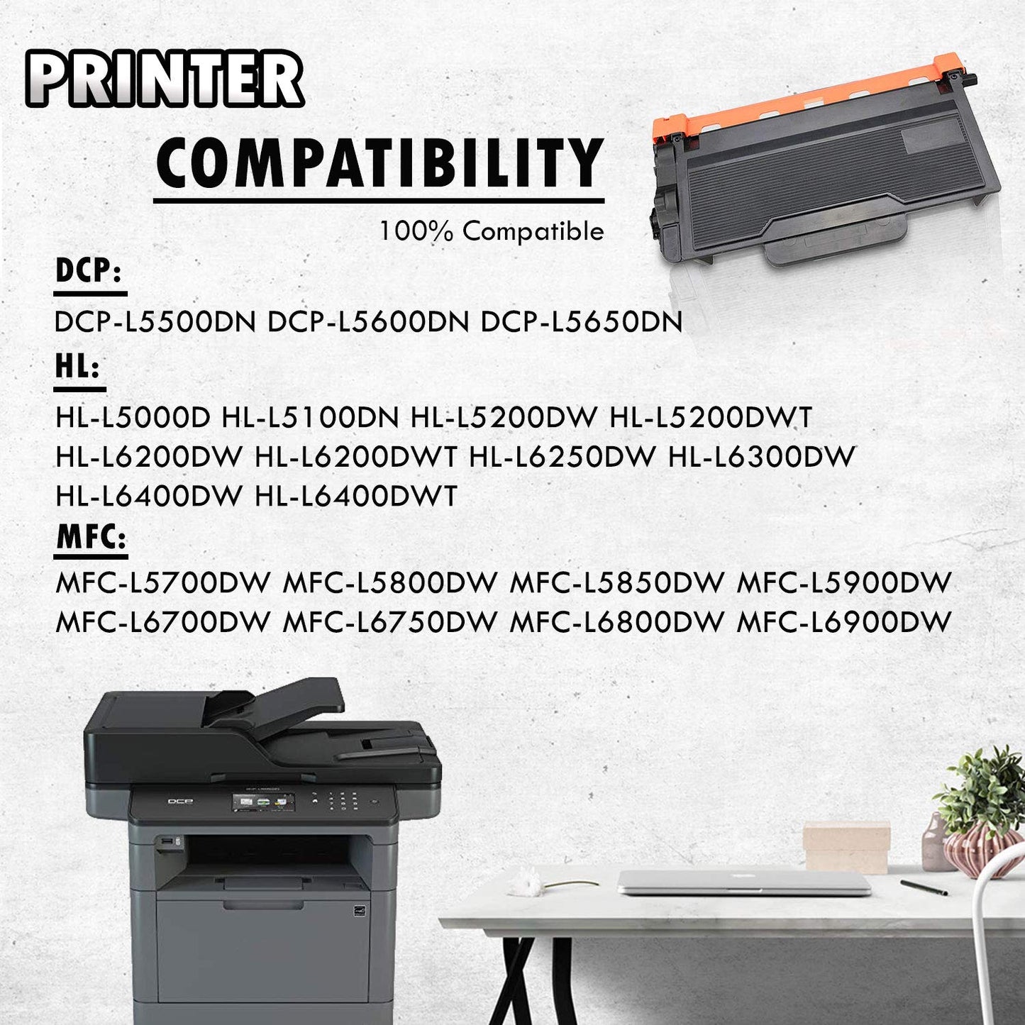 2 Inkfirst Black Toner Cartridges TN850 TN-850 Compatible Replacement for Brother MFC-L5700DW MFC-L5800DW MFC-L5850DW MFC-L5900DW MFC-L6700DW MFC-L6750DW MFC-L6800DW MFC-L6900DW DCP-L5500DN