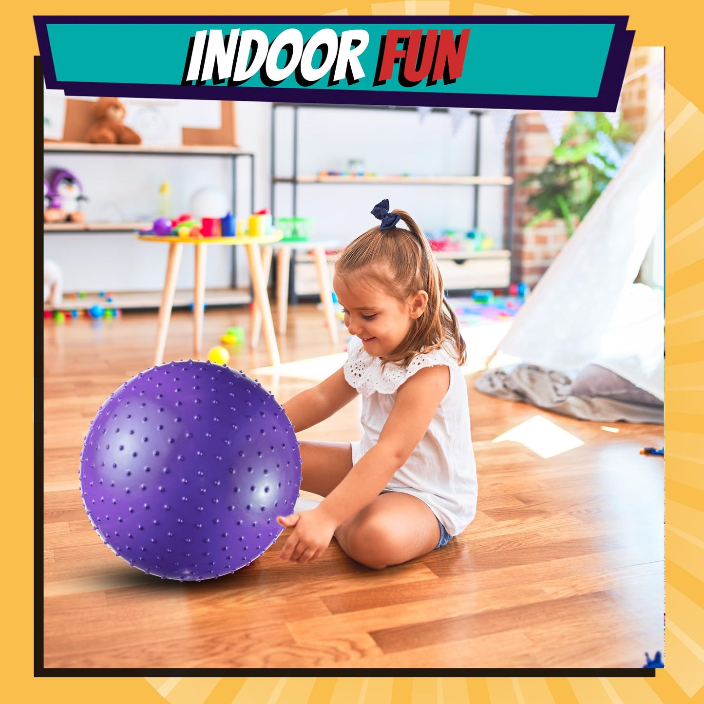 Bedwina Big Knobby Balls - (Pack of 5) 18 Inch Fun Bouncy for Toddlers and Kids, Great for Tactile Sensory Balls, Spiky Stress Ball, Fidget Toys, and Party Favors