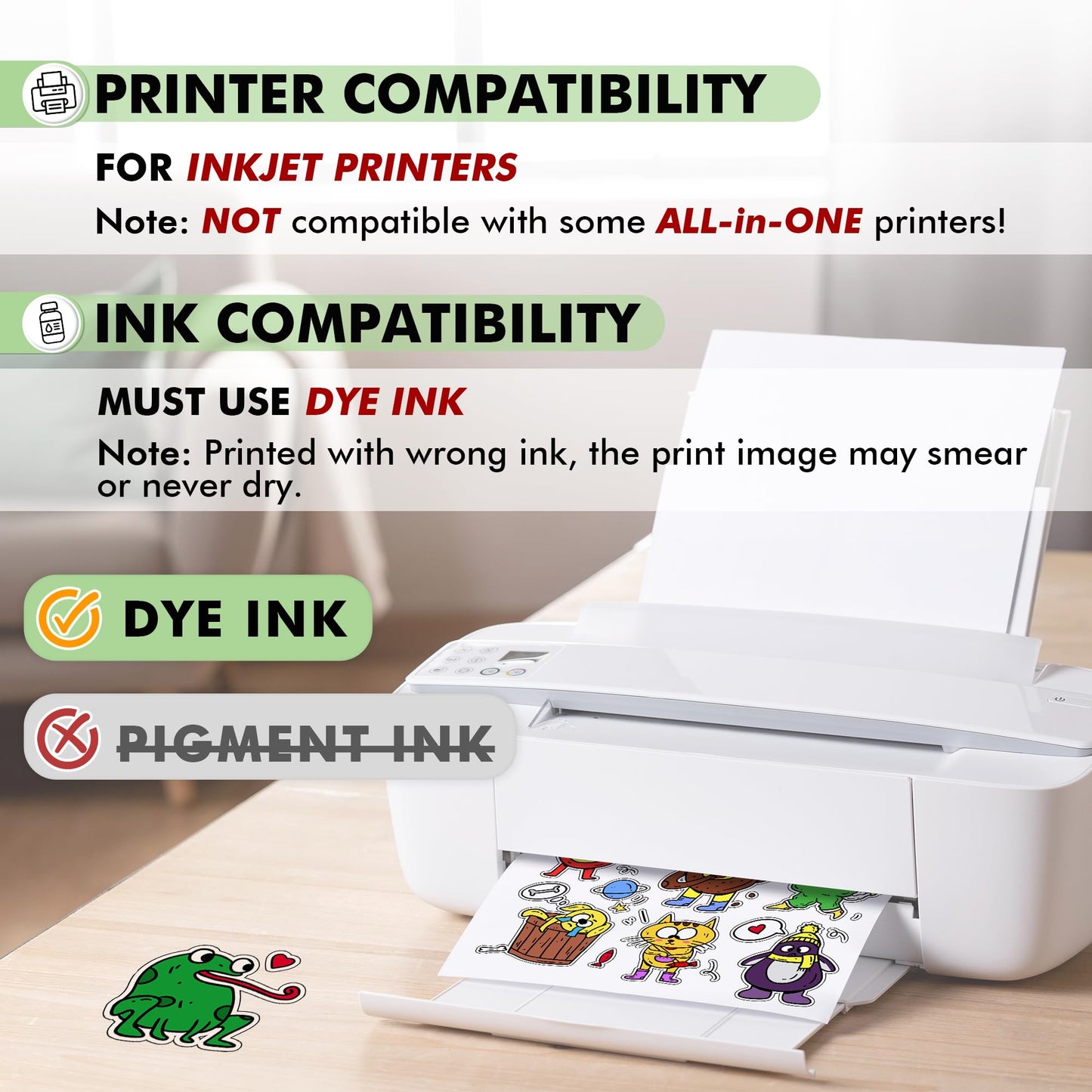Koala Clear Sticker Paper for Inkjet Printer - Waterproof Clear Printable Vinyl Sticker Paper - 8.5x11 Inch 50 Sheets Transparent Glossy Sticker Paper for DIY Personalized Stickers, Labels, Decals