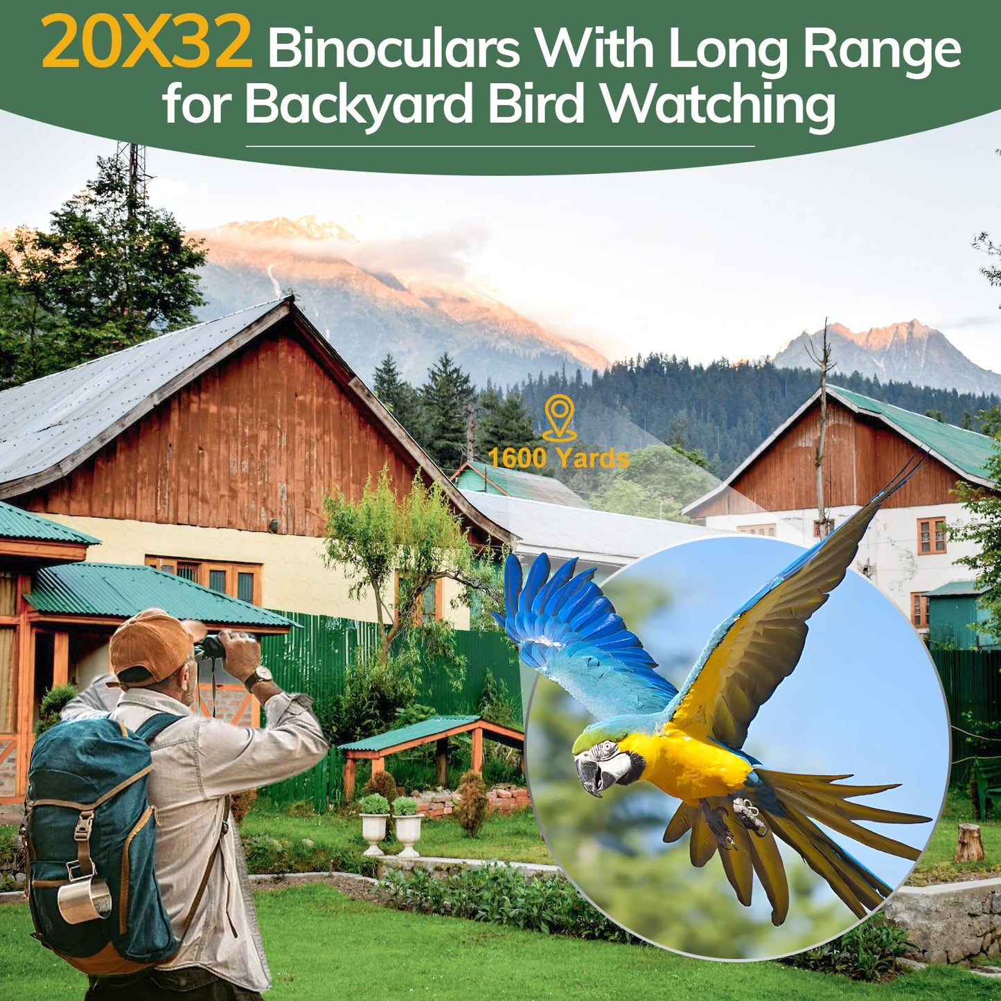 Compact Binoculars for Adults and Kids - OPAITA 20x32 Small Binoculars for Adults Long Range - Binoculars for Brid Watching with Low Light Vision for Hunting, Cruise Ship, Theater, Travel