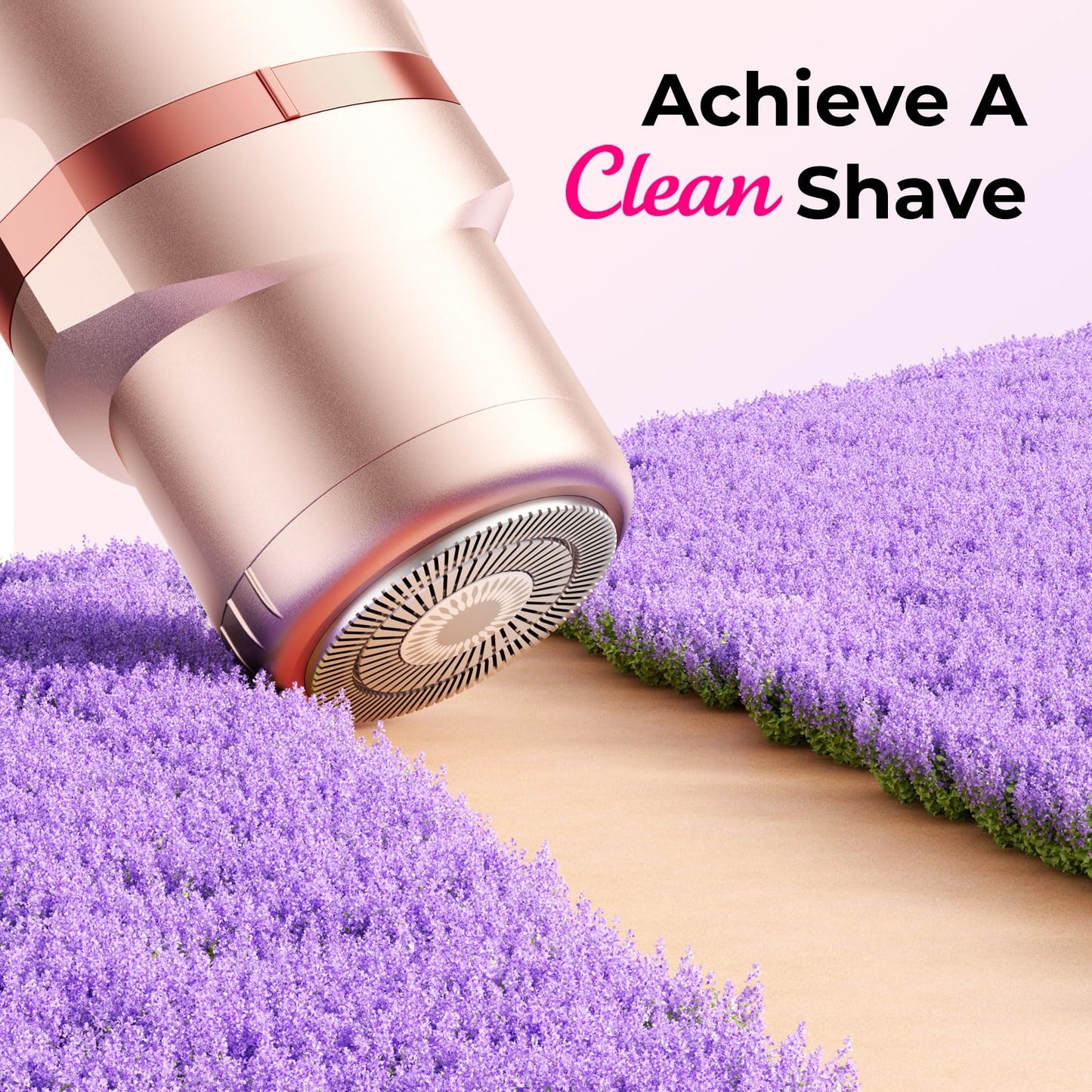 Bikini Trimmer for Women Pubic Hair: Eletctric Razors for Women - Rechargeable Eletctric Shaver - IPX7 Waterproof Bikini Trimmer for Underarm Leg Arm Body (Rose Gold)