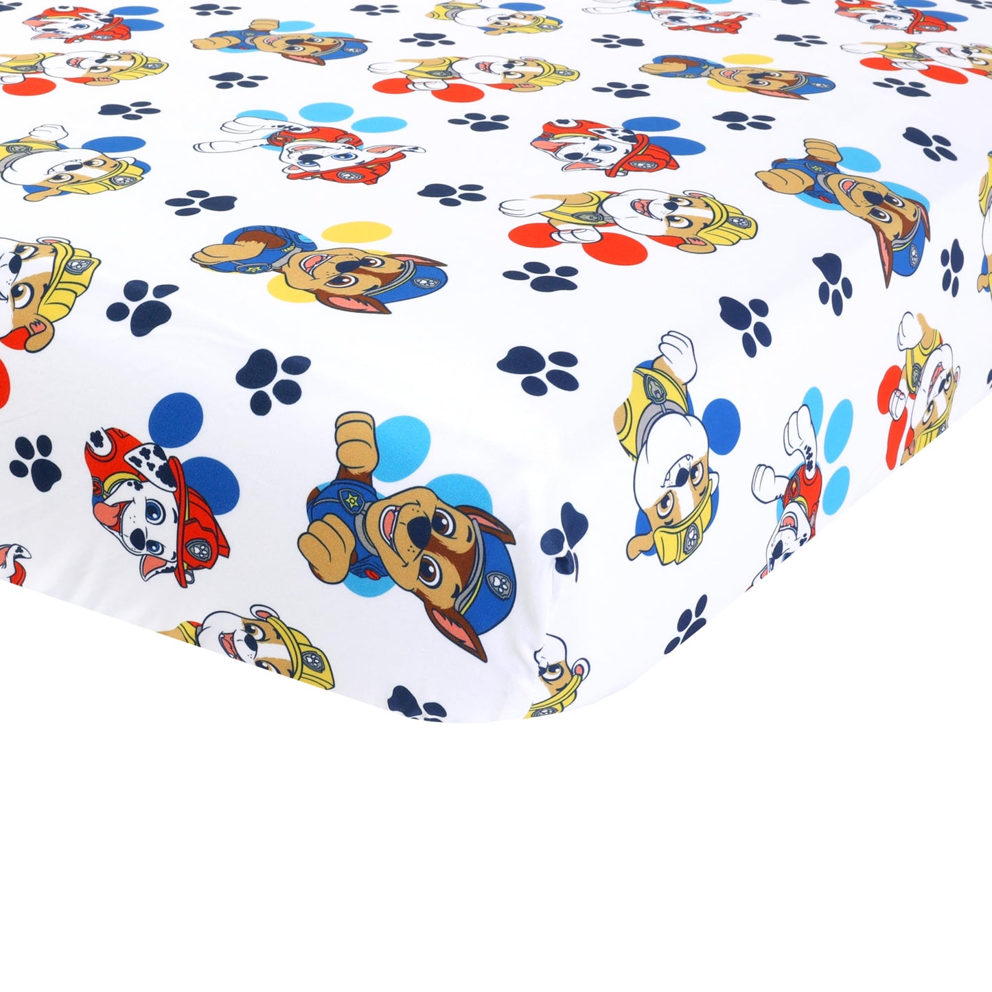EXPRESSIONS Paw Patrol Toddler Bedding Set (3 Piece Set, Fits Standard Crib Mattress) Includes Microfiber Reversible Comforter, Fitted Sheet, Pillowcase for Kids (Official Paw Patrol Product)