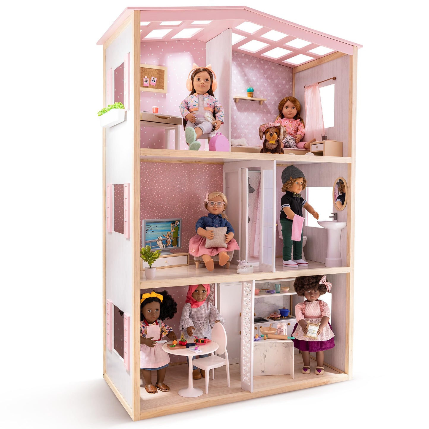 Our Generation – 18-inch Doll & Pet – 6-inch Dachshund Dog Plush – Pretend Food Accessories – Imaginative Play – Toys For Kids Ages 3 & Up – Claudia & Cinnamon