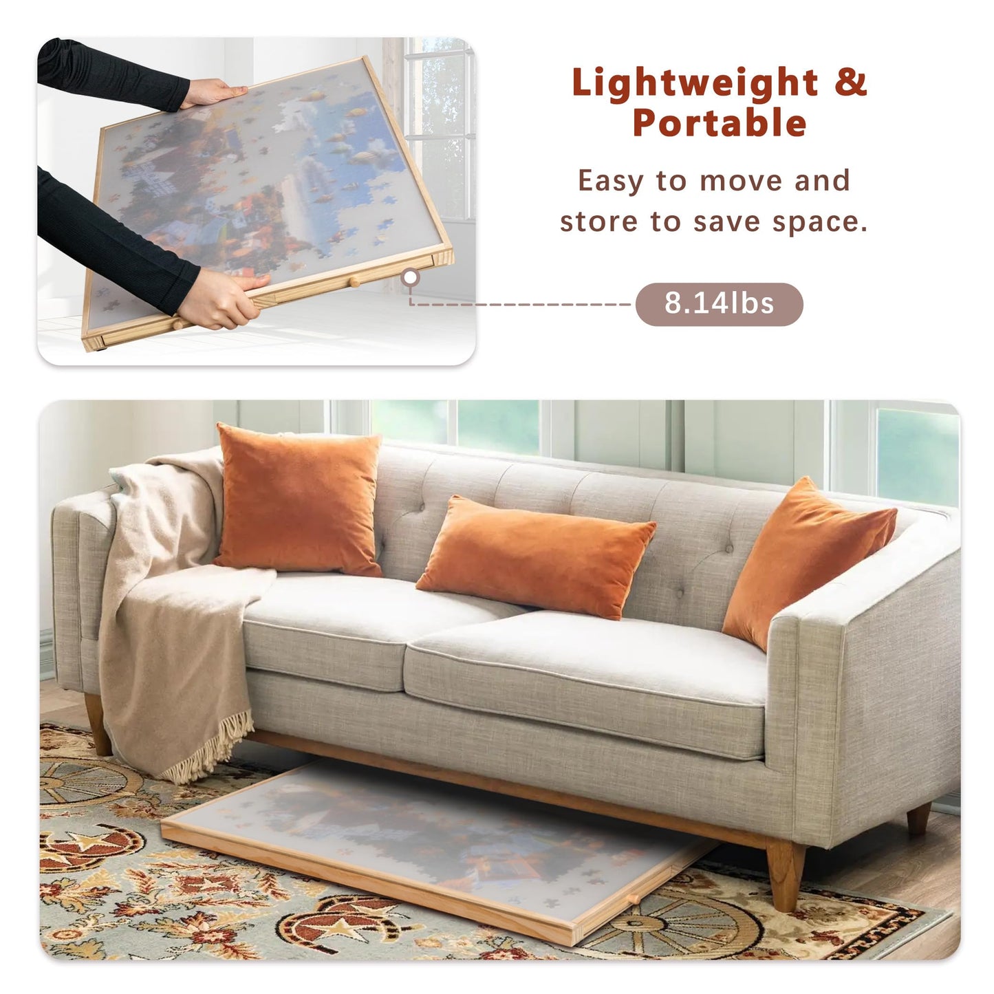 Becko US 1000-Pc Tilting Jigsaw Puzzle Board with 4 Colorful Drawers & Cover, Adjustable Puzzle Table with Built-in Easel/Stand, Portable Tables with Storage for Adults, with Premium Flannel Tabletop