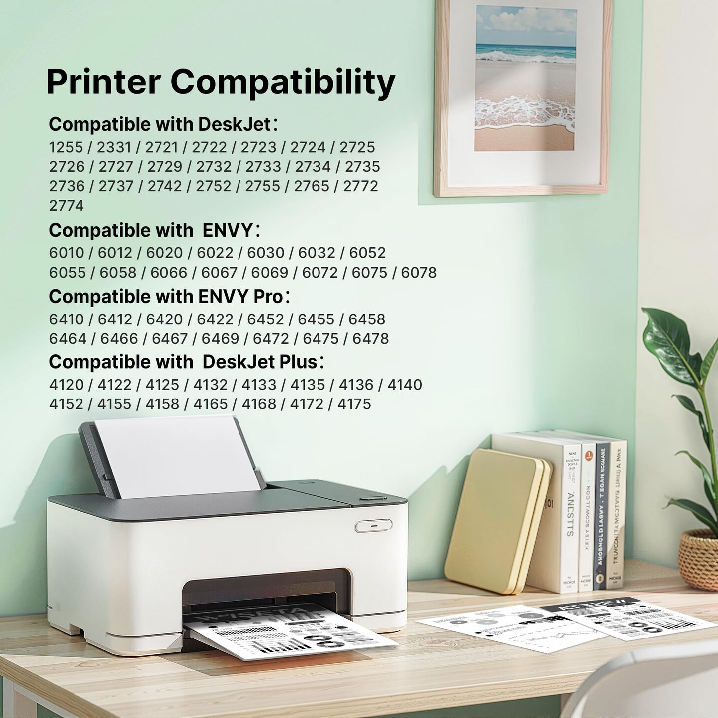 67XL Ink Cartridges Replacement for HP 67xl Ink Cartouche Encre for HP Ink 67 HP67XL for HP 6010e 6020e 6022e Envy Pro 6455 6458 6475 Envy 6455e 6458e 6055 6055e Printer(2 Black)