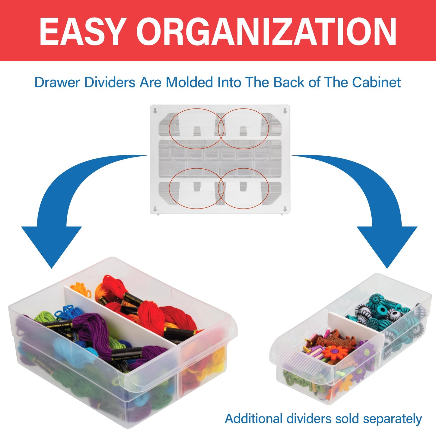 Akro-Mils 10144 44-Drawer Plastic Drawer Storage Cabinet for Garage Organization, Building Bricks Storage, Teacher Toolbox, Makeup Organizer, and More, 20-Inch W x 6-Inch D x 16-Inch H, Yellow