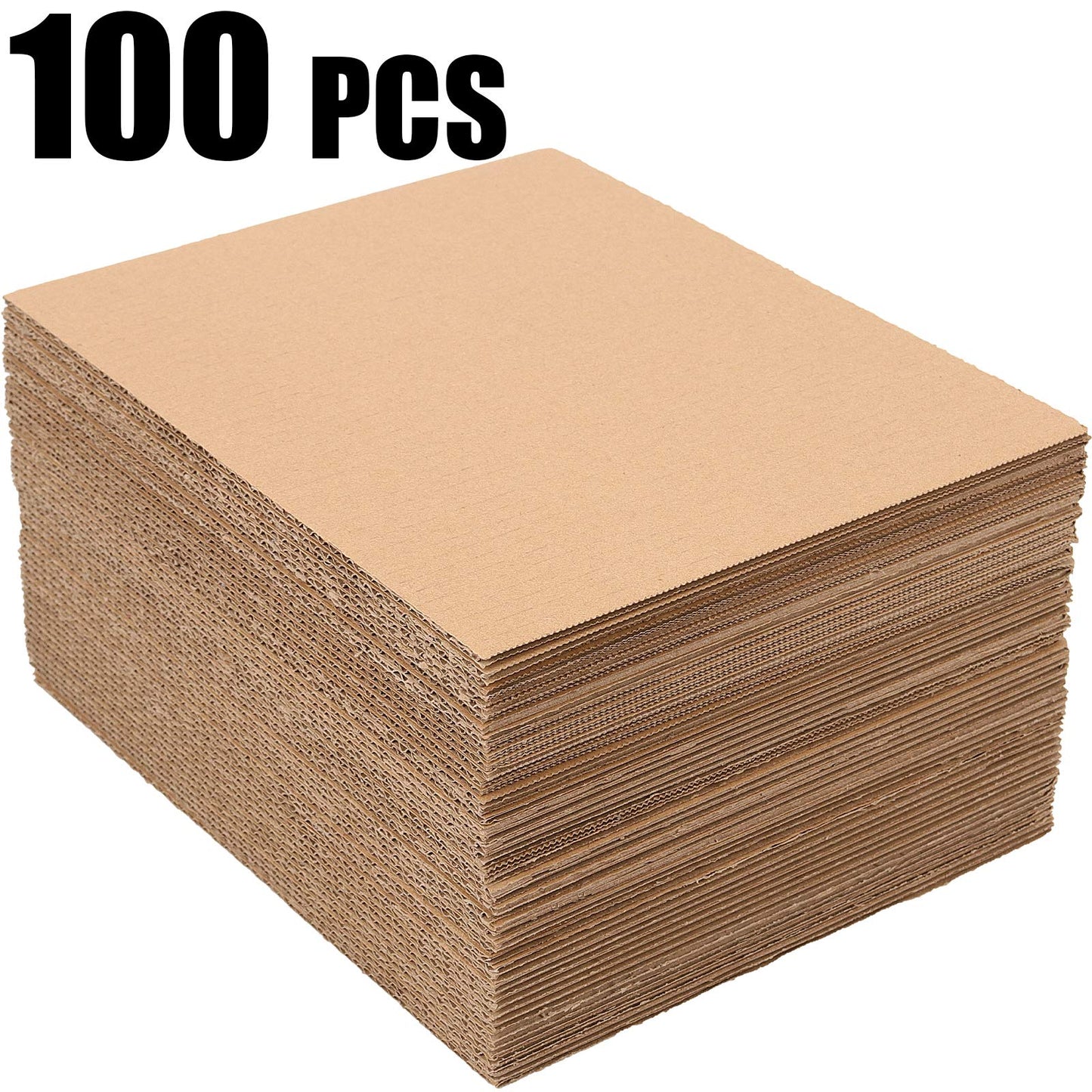 HOZEON 100 Pack Corrugated Cardboard Sheets 11 x 14 x 1/16 Inches,1.5mm Thick Cardboard for Crafts,Brown Flat Cardboard Sheets for Packing, Mailing, DIY