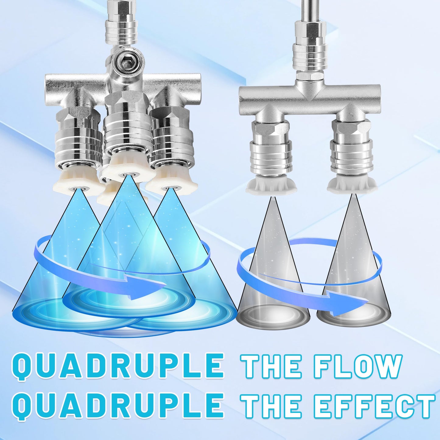 EZALOR Quadruple Pressure Washer Tips, 4 in 1 Power Washer Nozzle, 4 Nozzle for Pressure Washing with 16PCS Power Washer Spray Nozzles (0, 15, 25, 40 Degree), 1/4 Inch Quick Connect, 5000 PSI