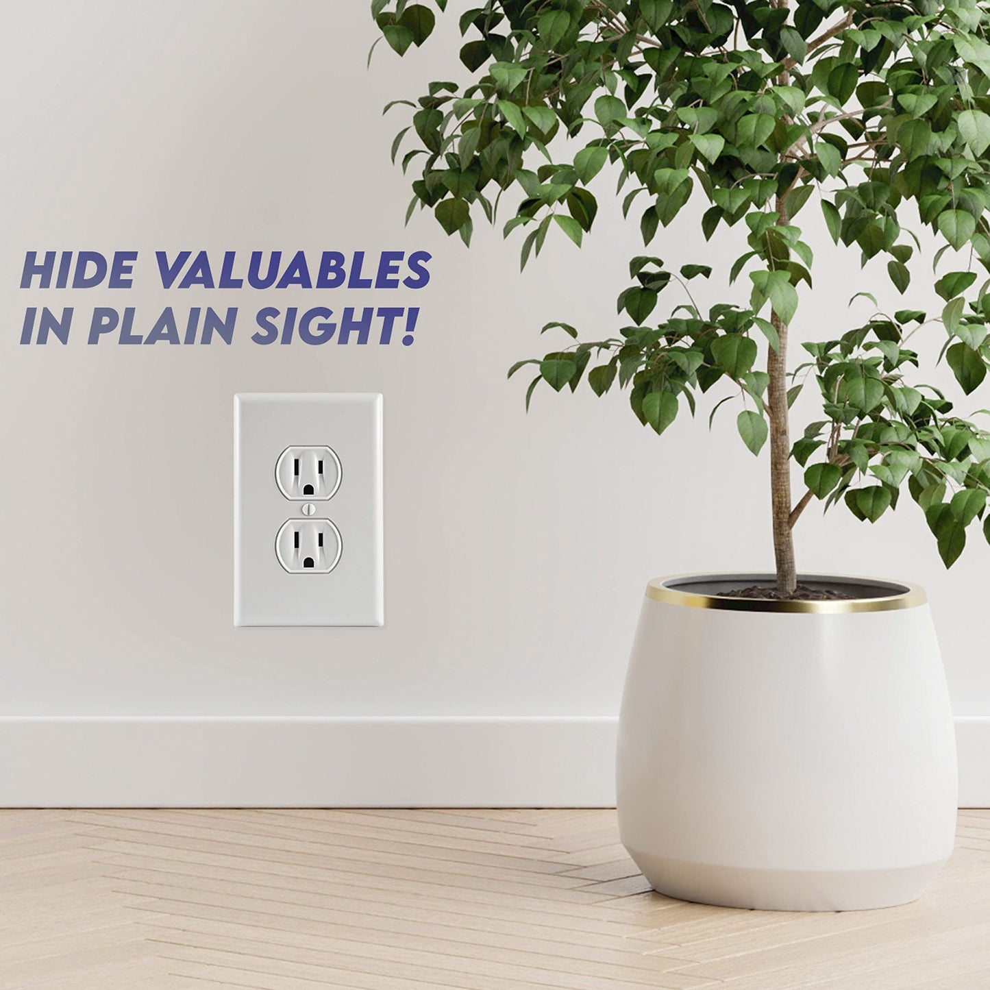 Electrical Outlet Hidden Wall Safe (Simple Install, Magnetically Attaches For Easy Use) Hiding Places for Valuables | Hide in Plain Sight Key Money Jewelry Storage Cash Holder Safes Outlet Safe Box