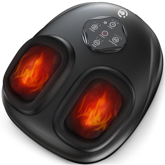 CooCoCo Shiatsu Foot Massager with Heat, Heated Feet Massage Machine, Foot Warmer, Kneading & Compression, Gifts for Women Men Mom Dad, Relax for Home Office