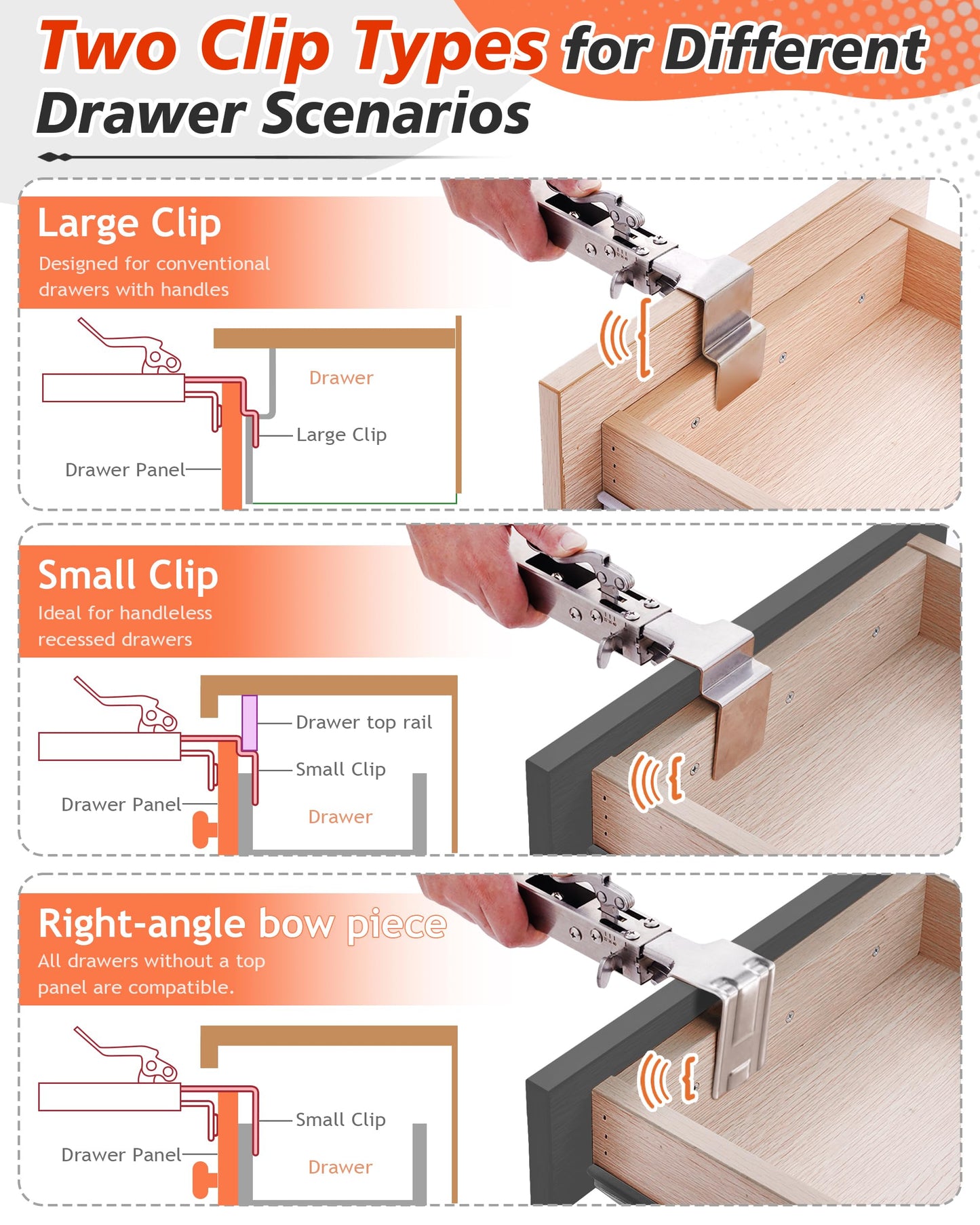 Drawer Front Installation Clamps, Stainless Steel Adjustable Drawer Fixing Clamp, Woodworking Tools for Drawer Panel Mounting with Single Press, Drawer Fixing Clips for Consistent Gaps
