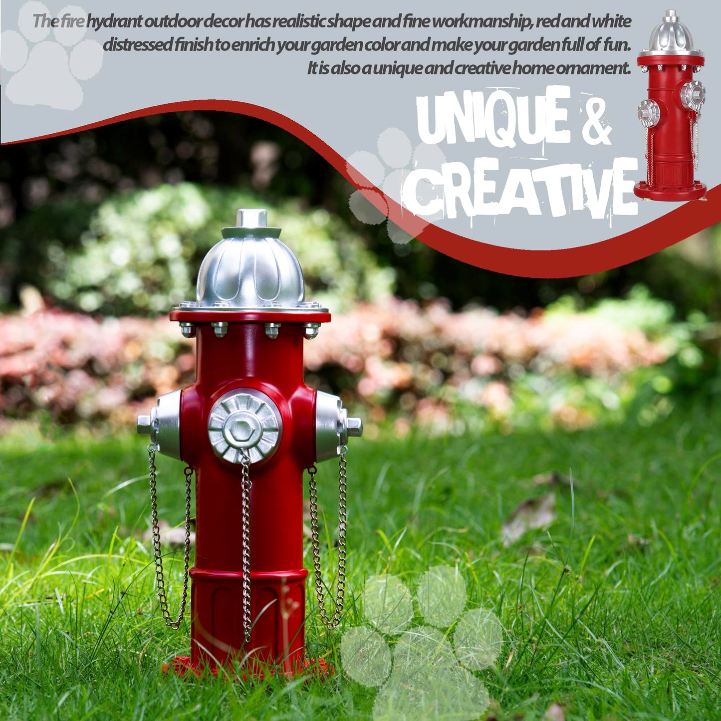 Dog Fire Hydrant Pee Post, Prefdo Puppy Pee Post Training Statue, Indoor Outdoor Fire Hydrant Decor Figurines for Yard Art Garden Lawn, Gift for Fireman (14.5 inch)