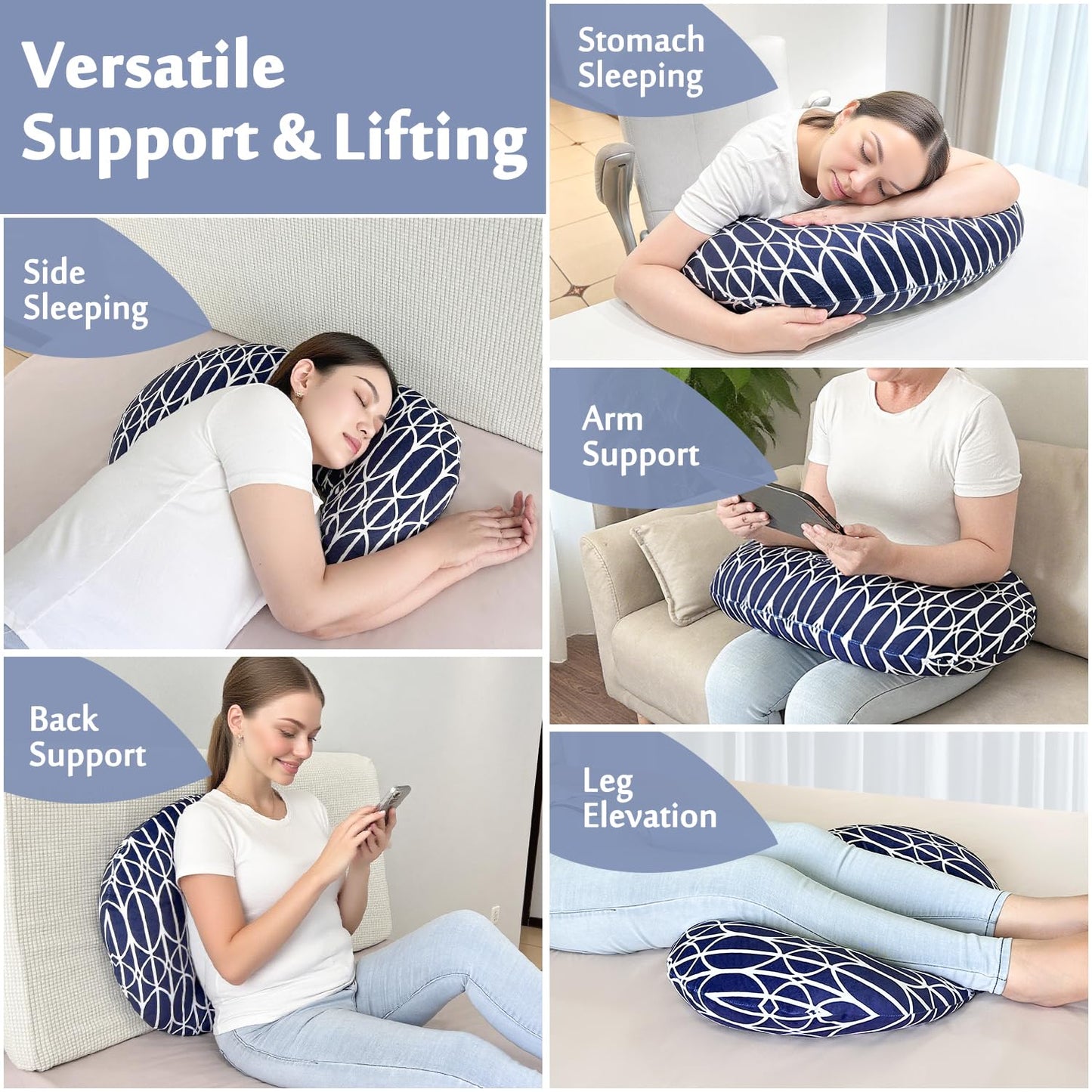 BBL Pillow After Surgery Brazilian Butt Lift Pillow Post Surgery Recovery for Sitting Sleeping Driving Booty Butt Pillows for Women Lumbar Back Hip Cushion Seat Support Foam BBL Wedge Pillow