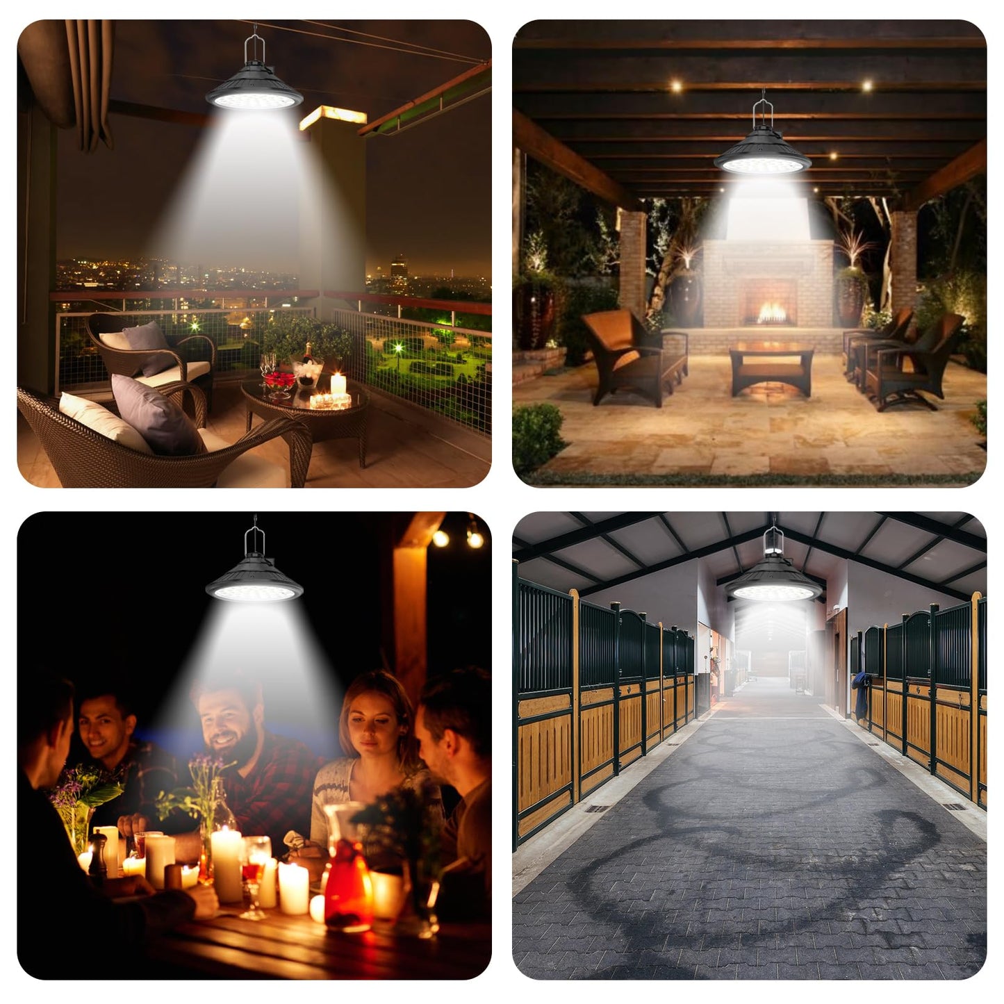 Lixada Solar Powered Pendant Lamp Outdoor IP66 Waterproof Hanging Lights with Remote Controller Garage Light 3 Color Temperatures Dimmable Courtyard Lamp for Barn Farm Garden Yard Patio