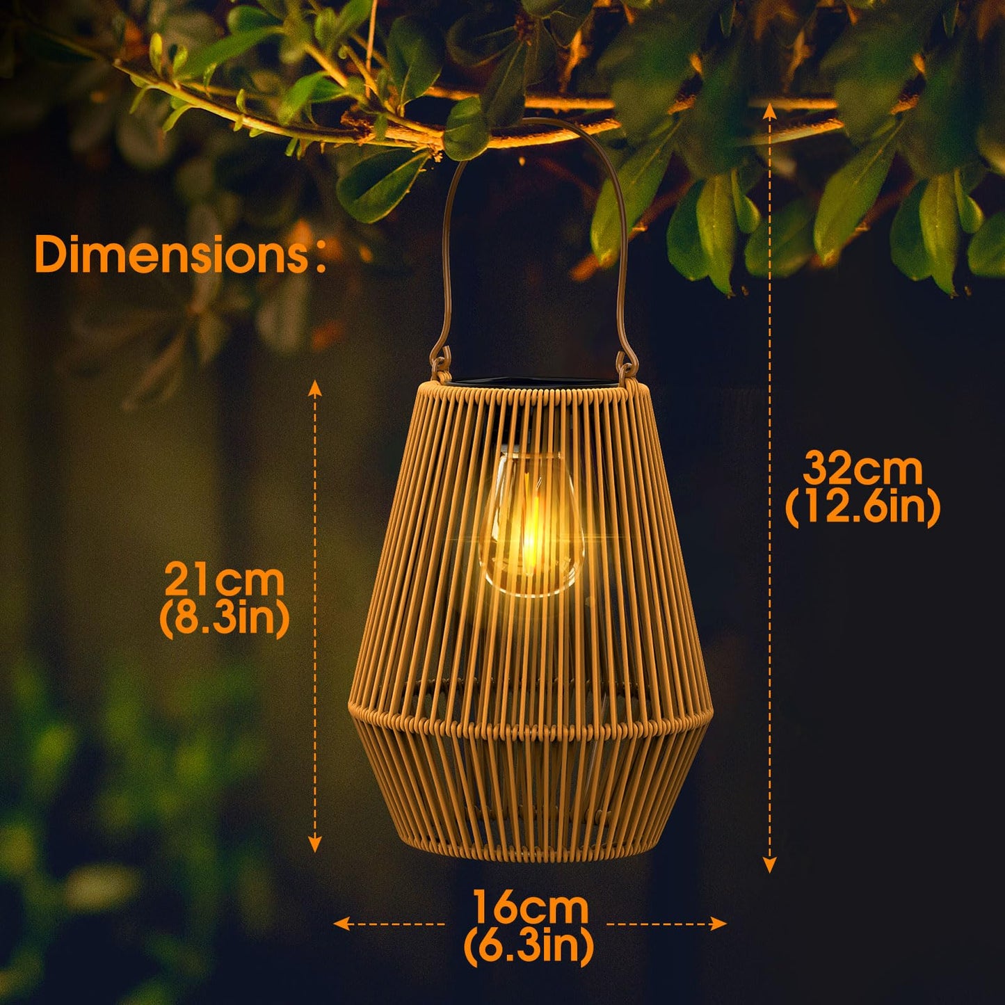 Solar Lanterns Outdoor, KagoLing Solar Lights for Outside Hanging Solar LED Lanterns Waterproof Decorative Table Lamp for Garden Patio Yard -2 Pack