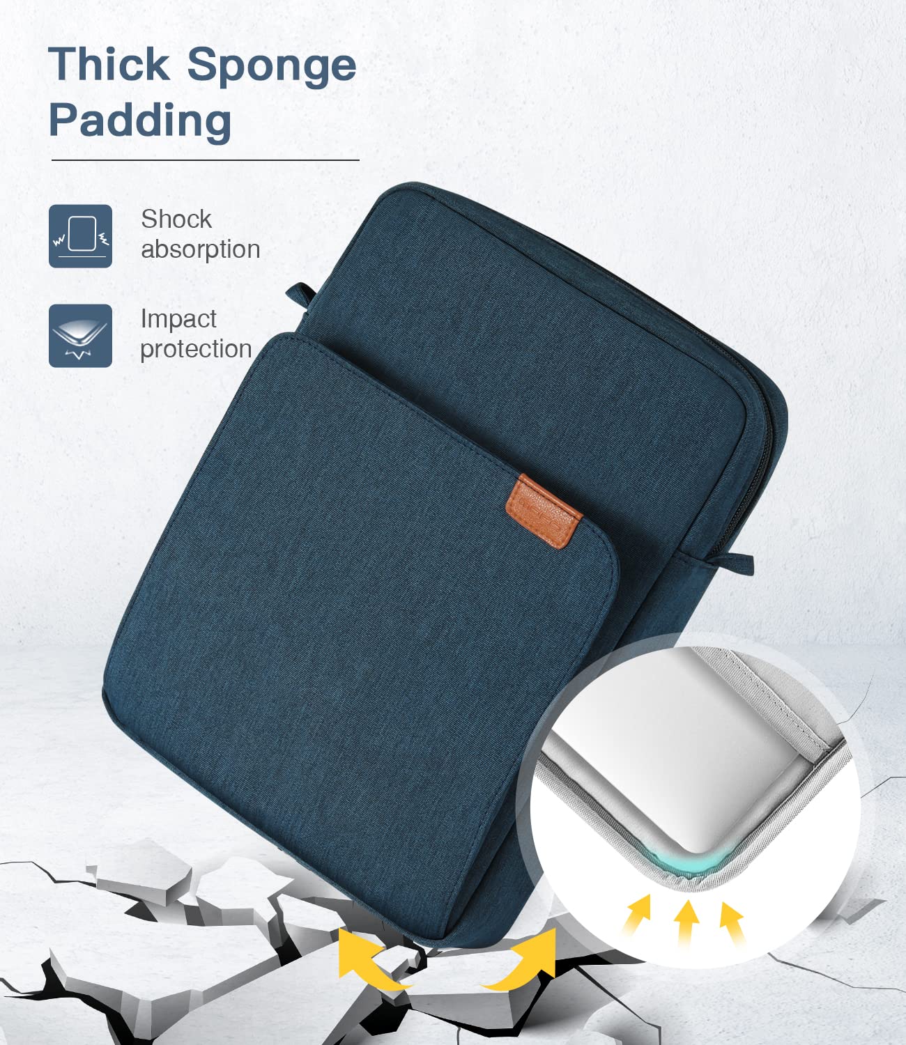 MoKo 13.3-14 Inch Laptop Sleeve Bag Fits MacBook Pro M3/M2 14" 2023, MacBook Pro 13" M2, New MacBook Air 13.6" M3/M2 2024/2022,Tab S8 Ultra 14.6",Handle Carrying Case with Shoulder Strap, Indigo