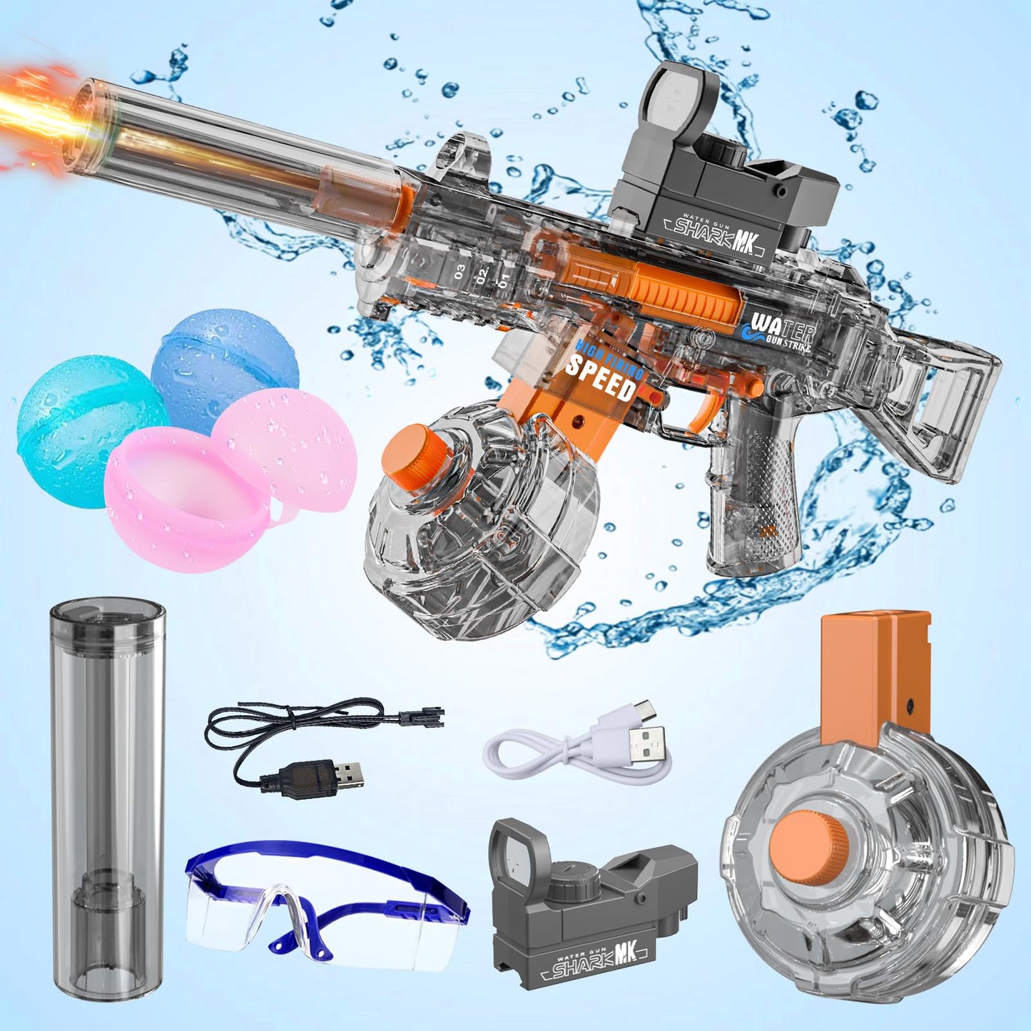 Electric Water Gun for Adult Kids,Outdoor Automatic Water Suction Water Squirt, Outdoor Backyard Pool Summer Swimming Pool Beach Water Toy