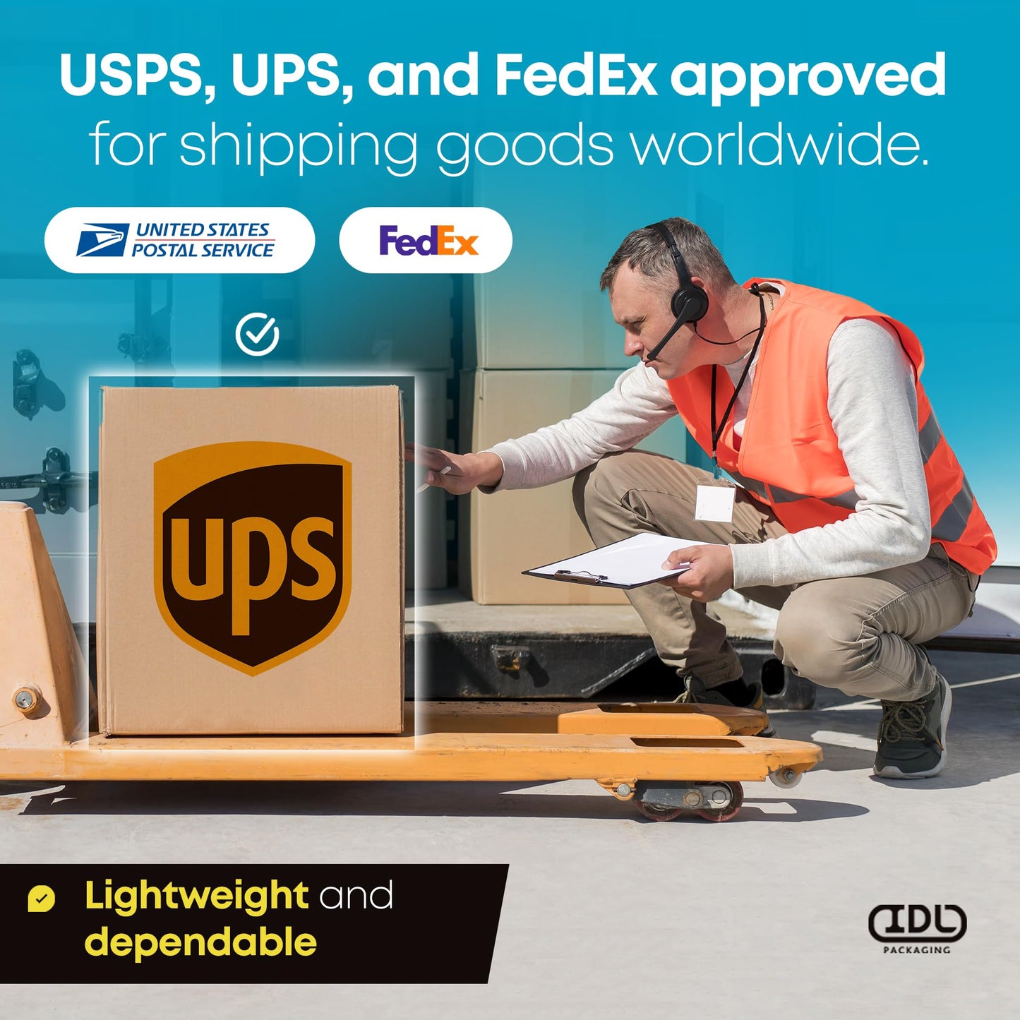 Large Shipping & Moving Boxes 24 x 12 x 12 inches (5-Pack) - Extra Strength 200 lb vs Regular - Corrugated Cardboard Boxes Moving - Large Moving Box for USPS, FEDEX by IDL Packaging