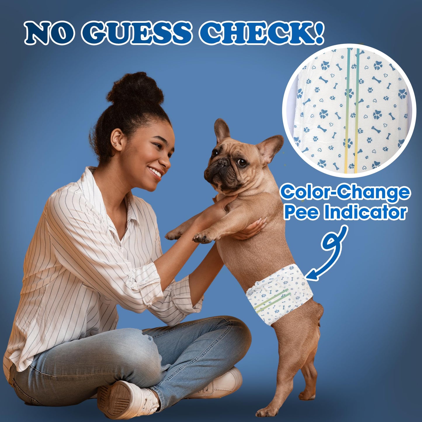 LeapSheep Disposable Male Dog Wraps, Super Absorbent Dog Diapers Male, Doggie Diapers for Puppy Training, Excitable Urination, Incontinence (Small, 50ct)