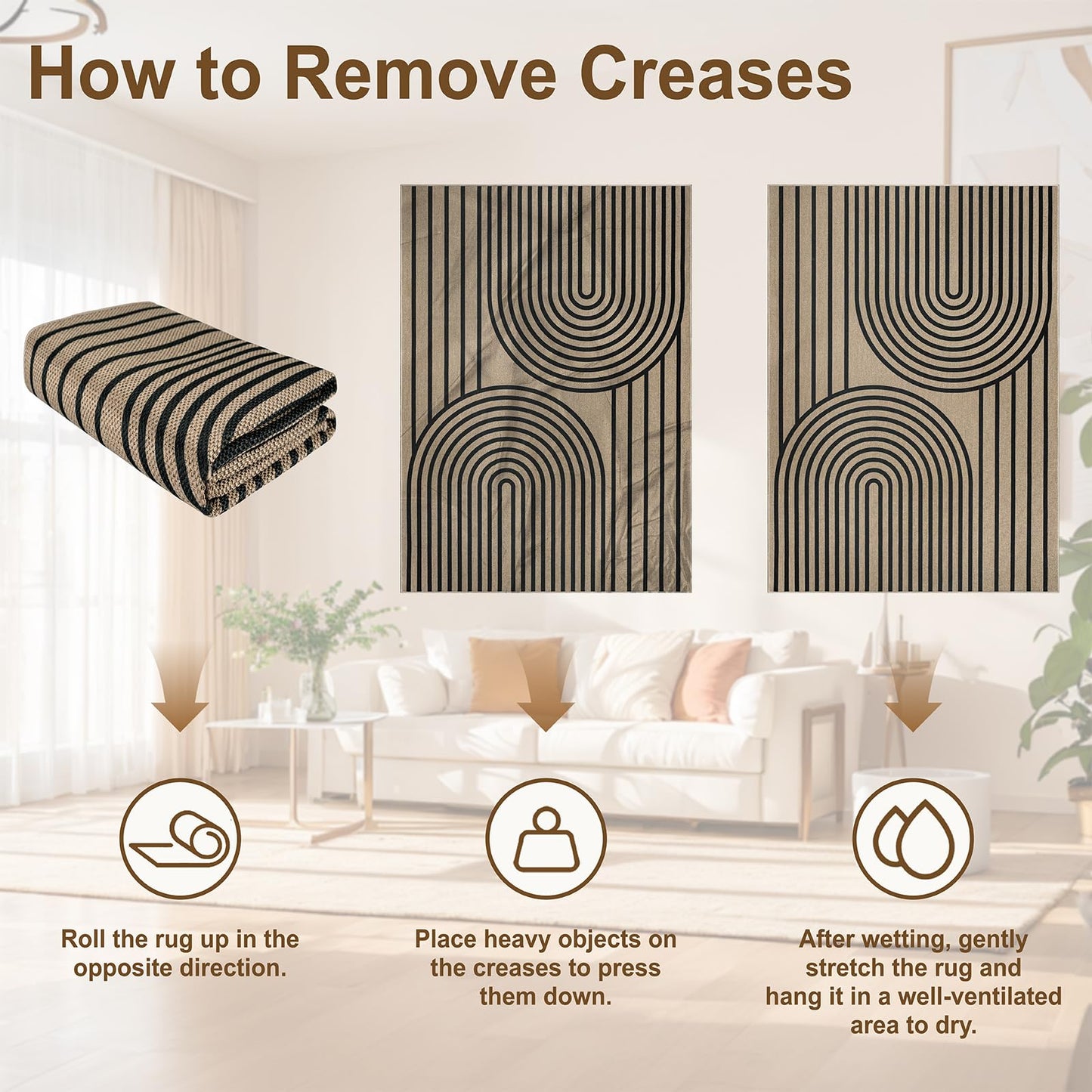 Easy Jute 3x5 Indoor Outdoor Rug, Non-Slip Absorbent Dirt Resist Front Back Door Mat, Washable Low-Profile Doormat Area Rugs for Entryway, Bedroom, Front Door, Inside Entrance, Kitchen, Black