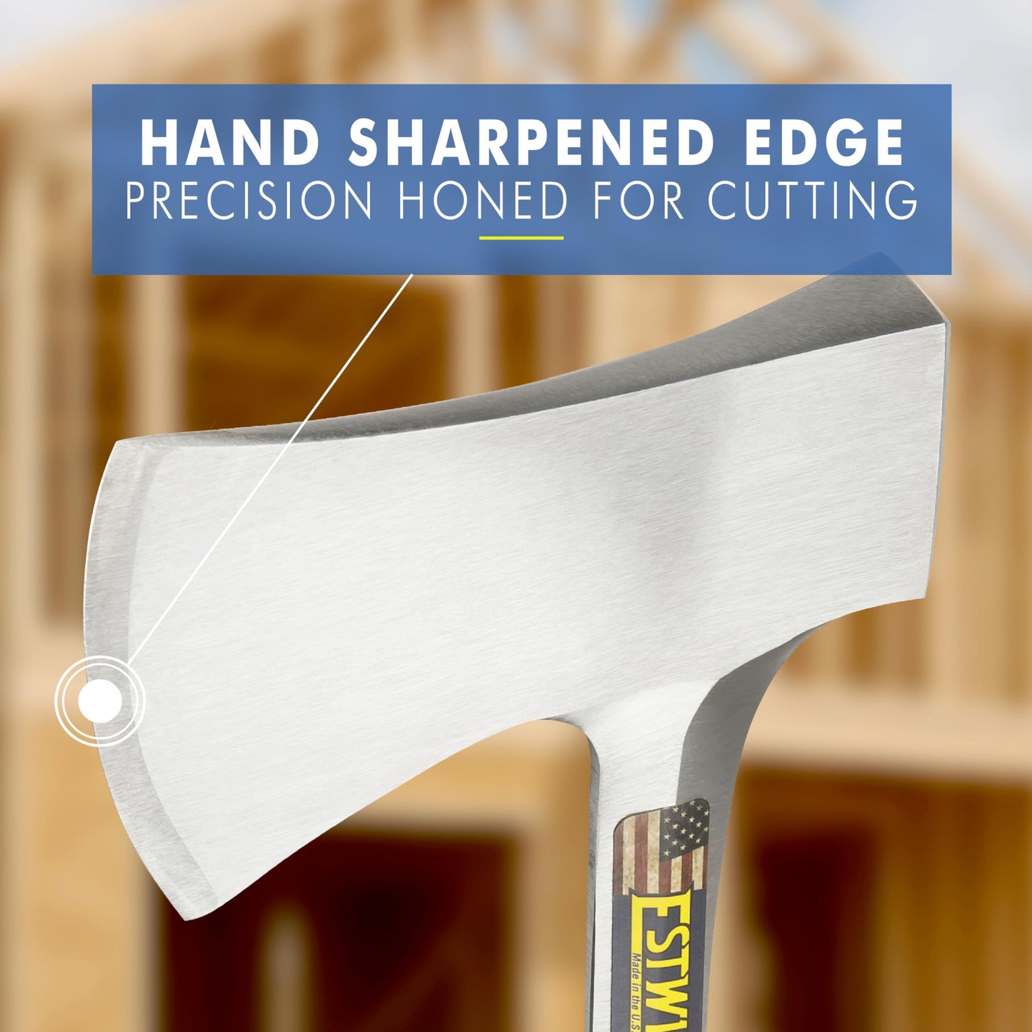 Estwing Sportsman's Axe - 14" Camping Hatchet with Forged Steel Construction & Genuine Leather Grip - E24A