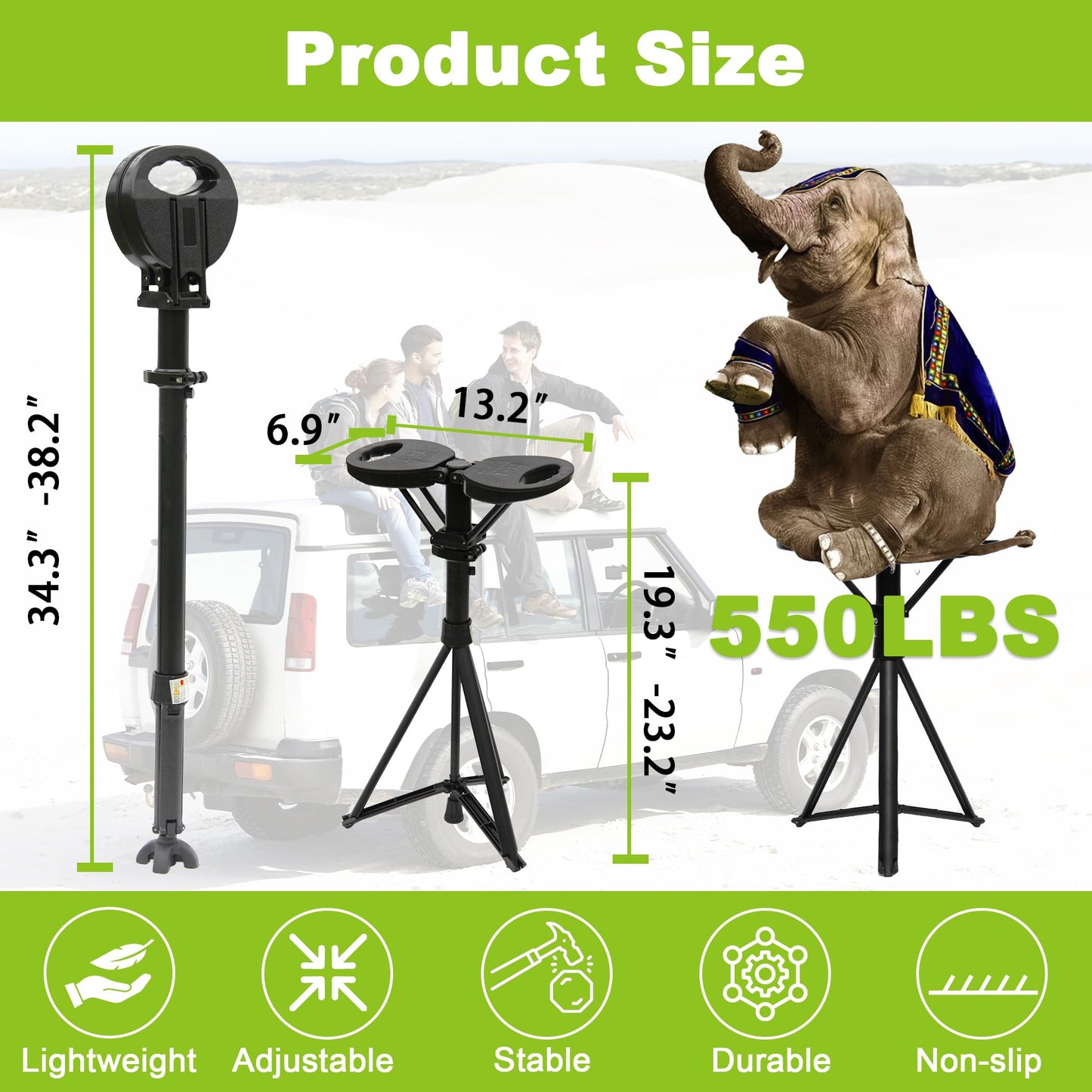 ALEVMOOM Upgraded Folding Canes with Seat Max Load 550lbs，Retractable Walking Stick with Seat,Height Adjustment Cane Chair for Adults,Crutches Stool with Carry Bag for Hiking Traveling