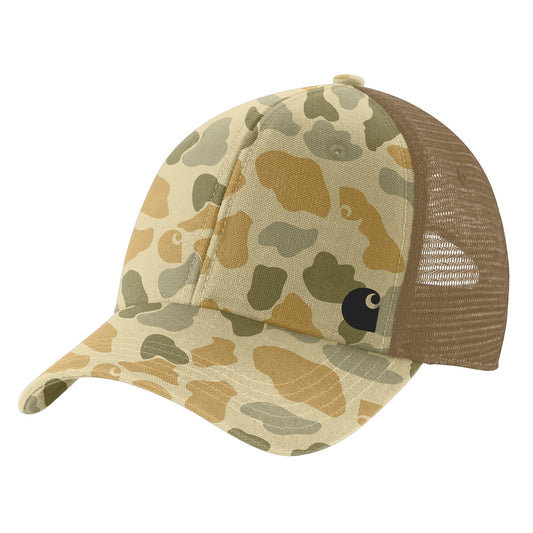 Carhartt Men's 106786 Canvas Mesh-Back Camo Cap, Beach Signature Camo, One Size