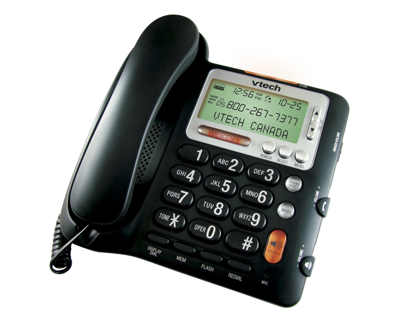 VTech CD1281 Corded Big Button Telephone with Speakerphone, Volume Boost, Caller ID, Desk or Wall Mount (Not Answering Machine)