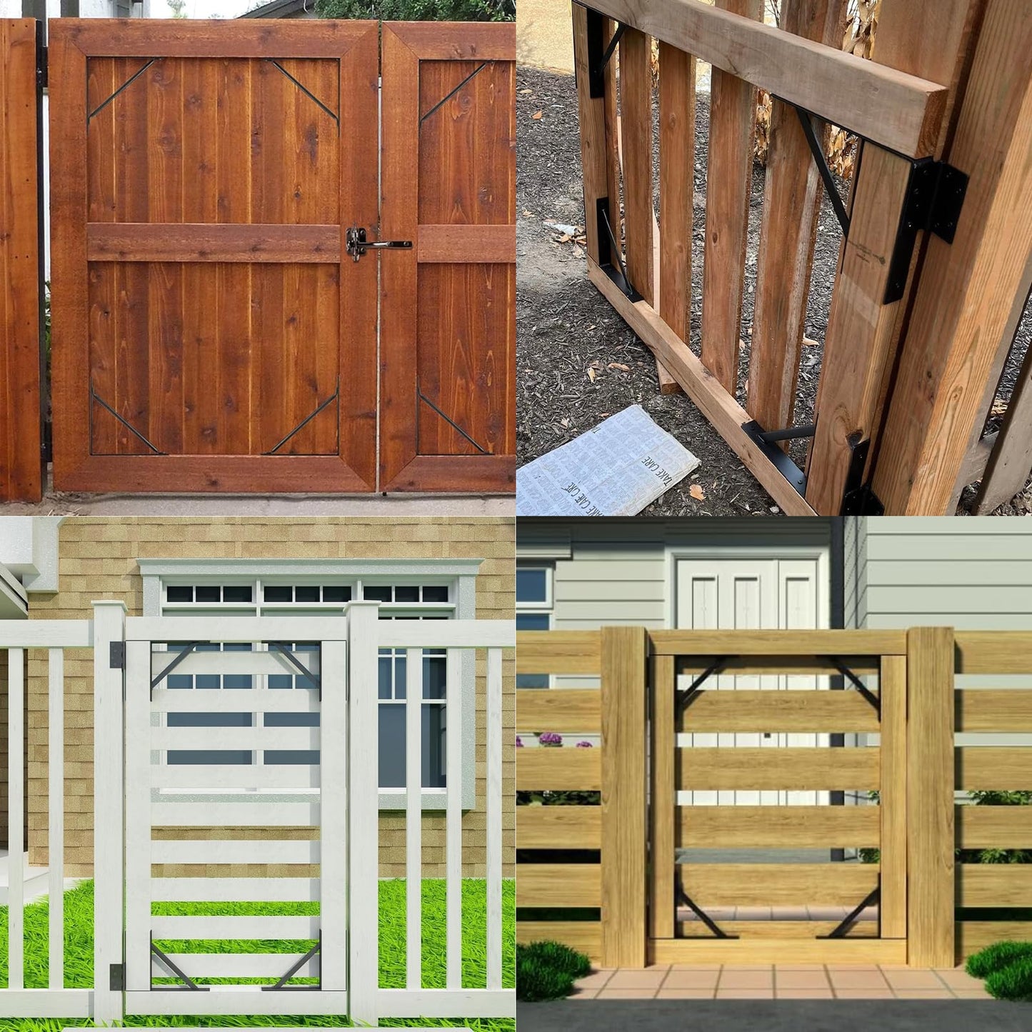 Cartilage 1 Set Anti Sag Gate Corner Brace Frame Kit,Heavy Duty Gate Corner Brace Bracket with Self-Locking Gate Latch,Frame Hardware Kit for Wooden Gate Fences,Shed Doors,Corral Gates,Wood Windows