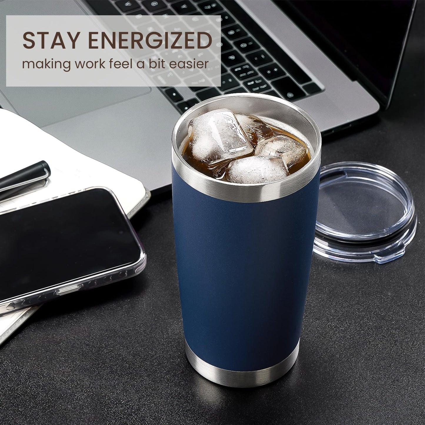 MEWAY 20oz Tumbler Double Wall Vacuum Insulated Travel Mug Bulk, Mix Color Stainless Steel Tumblers with Lid and Straw, Durable Powder Coated Coffee Cups for Cold & Hot Drinks