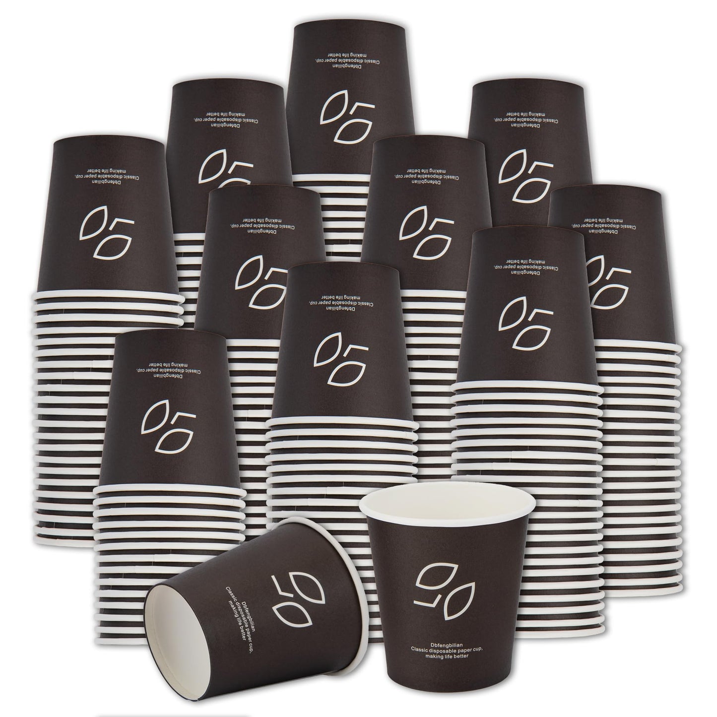 Dbfengbilian 6 oz Paper Cups, 600 Ct – Leak-Proof & Recyclable Disposable Coffee Cups, Food-Safe Poly Lining for Hot Drinks Like Espresso, Tea, and Hot Chocolate – Ideal for Office, Home, Party