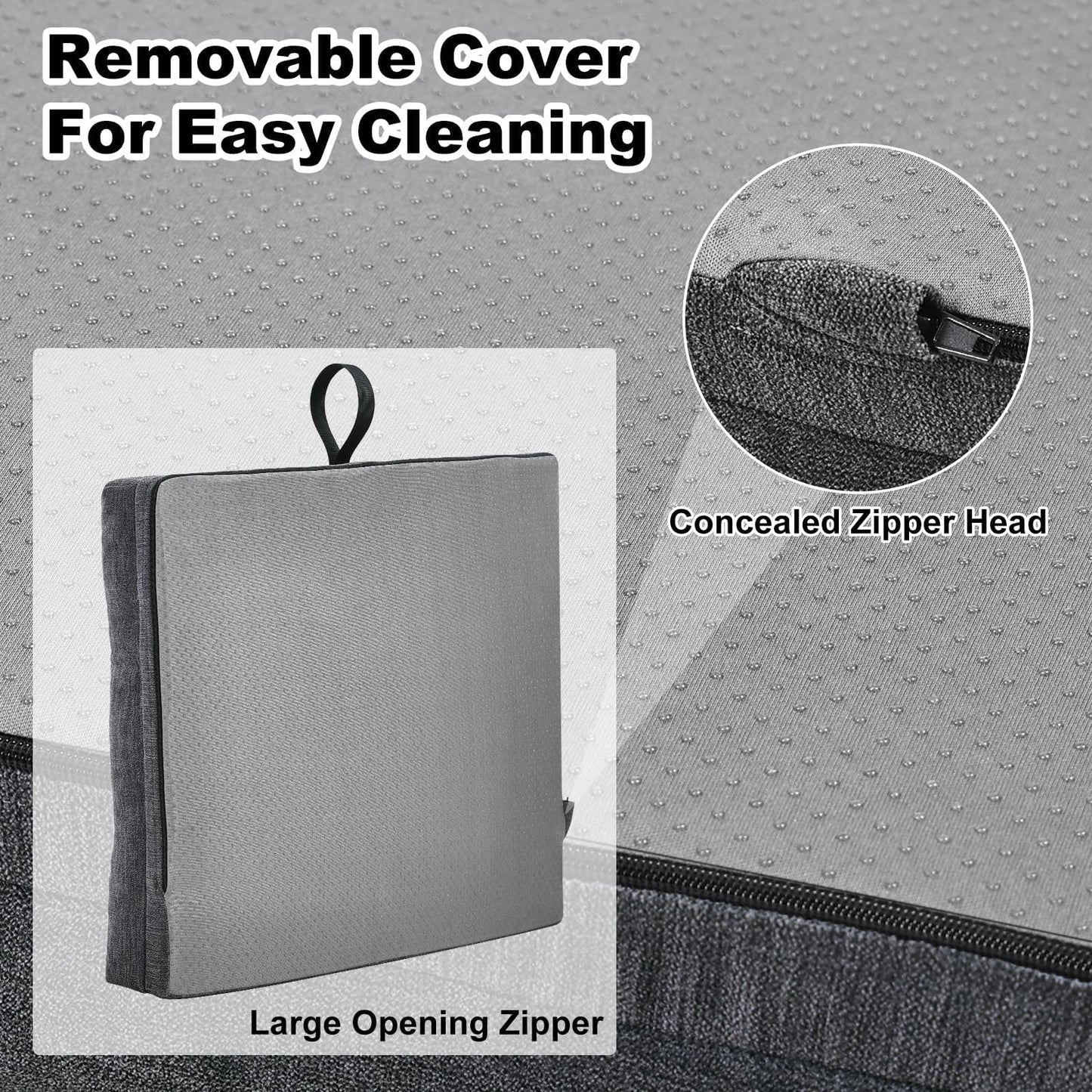 HAVARGO Memory Foam Seat Cushion 18 x16 Inches Wheelchair Cushion Pressure Relief Chair Pad for Hip, Coccyx Anti-Sagging Curved Bottom for Better Fit, Dark Gary