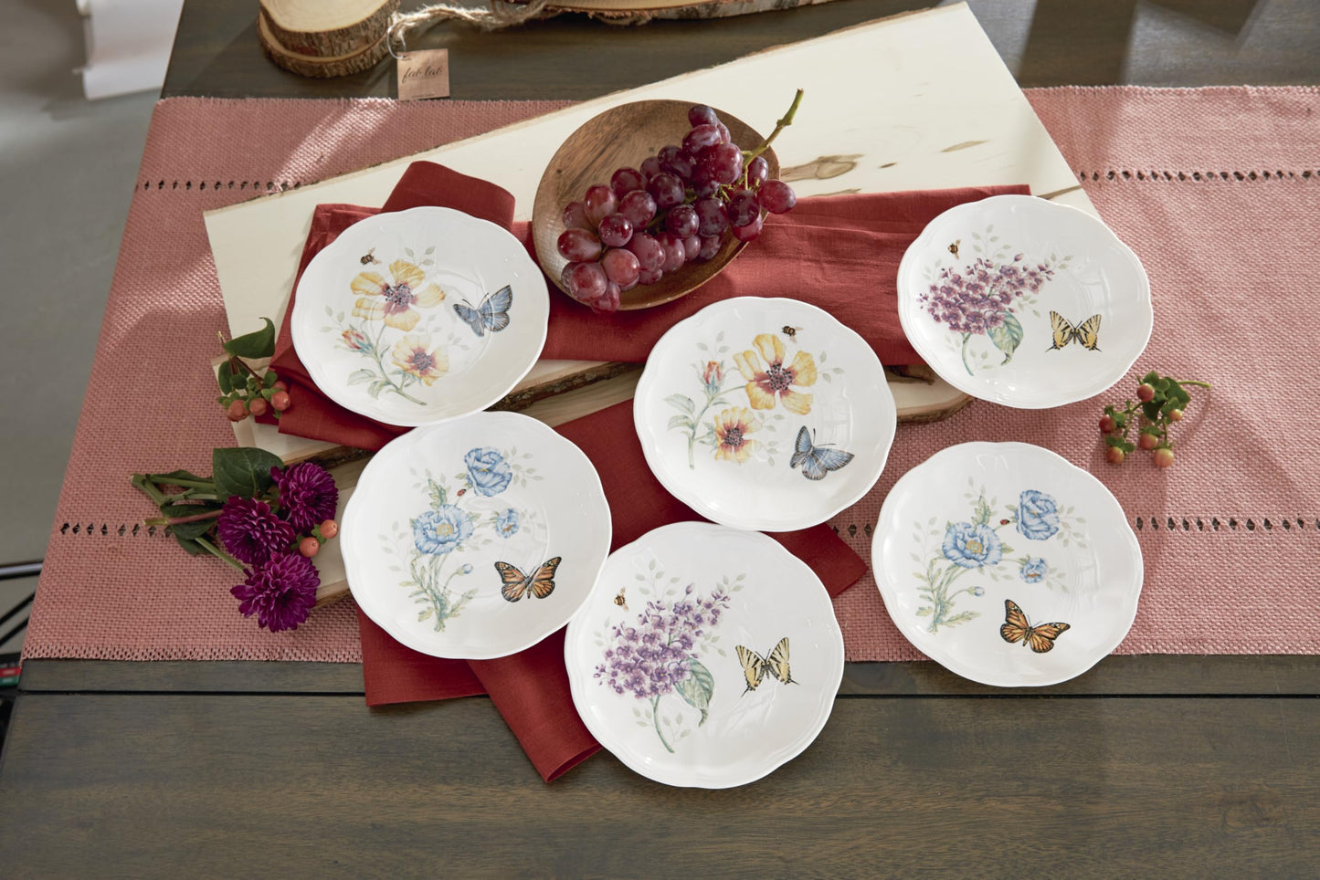 Lenox 817046 Butterfly Meadow 6-Piece Tidbit Plate Set