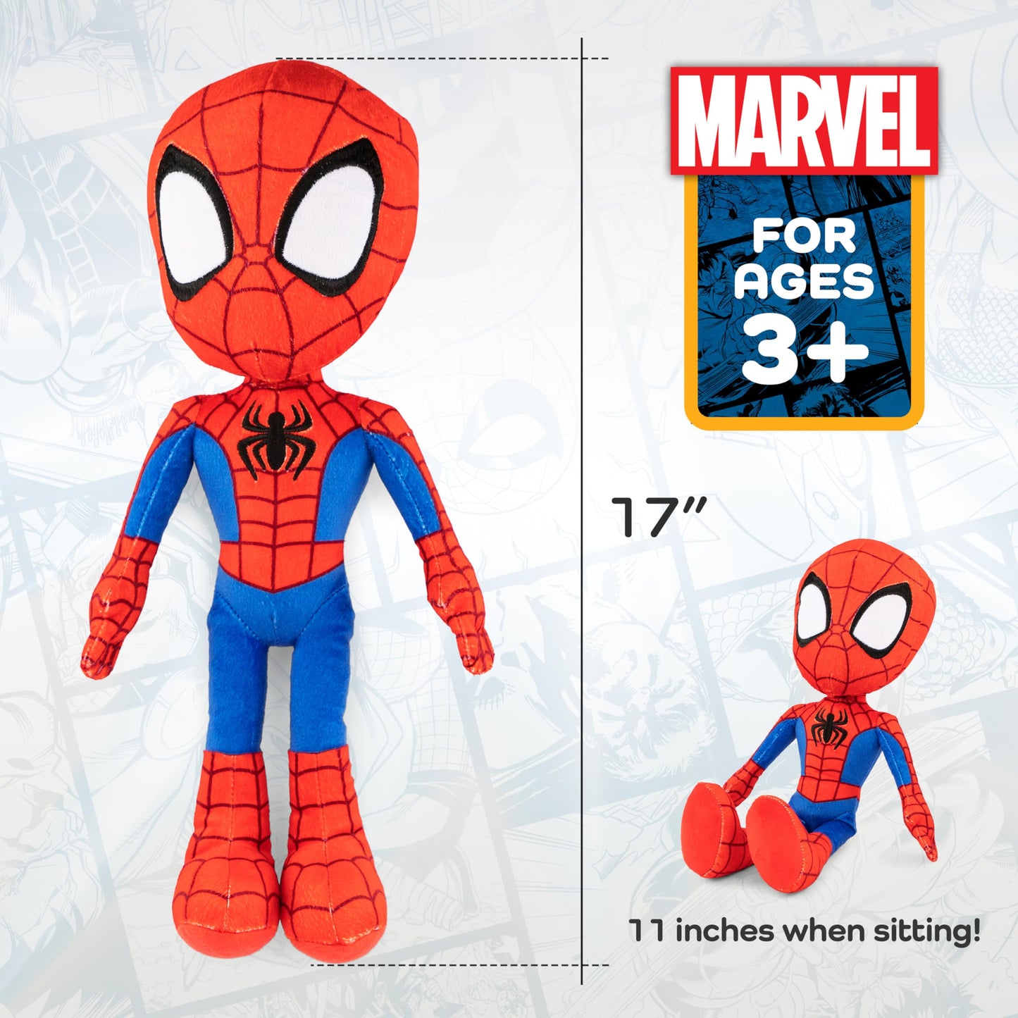Marvel Spidey and His Amazing Friends Spiderman Pillow Buddy - Super Soft Polyester Microfiber, 17 inches (Official Marvel Product)