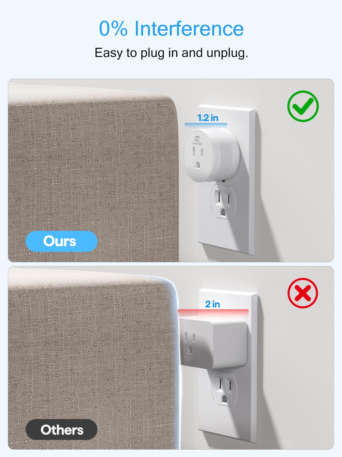EIGHTREE Smart Plug Alexa, Smart Outlet, Works with Alexa, Google Home and SmartThings, WiFi Smart Plugs with APP Remote Control and Timer Function, 2.4GHz Wi-Fi Only, Prise Intelligente, 4Packs