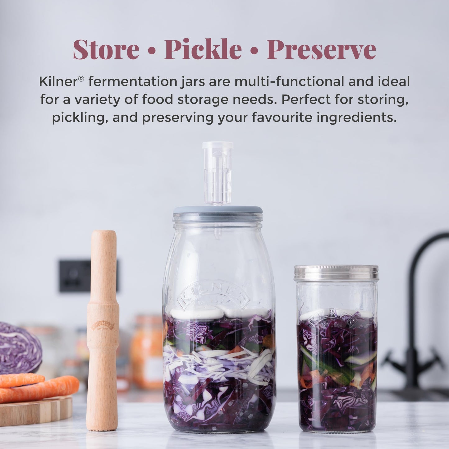 Kilner KLN23378 Fermentation Set 3L, 3L, Clear