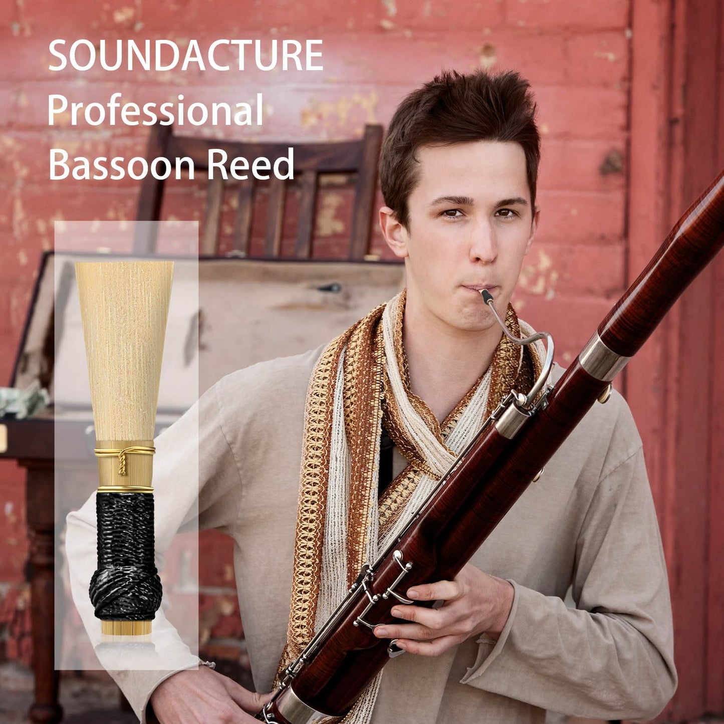 SOUNDACTURE Artist Bassoon Reed, Medium Soft, Handcrafted for Enhanced Durability & Sound Quality - Perfect for Students & Professionals, Reliable Playability, Exceptional Tone