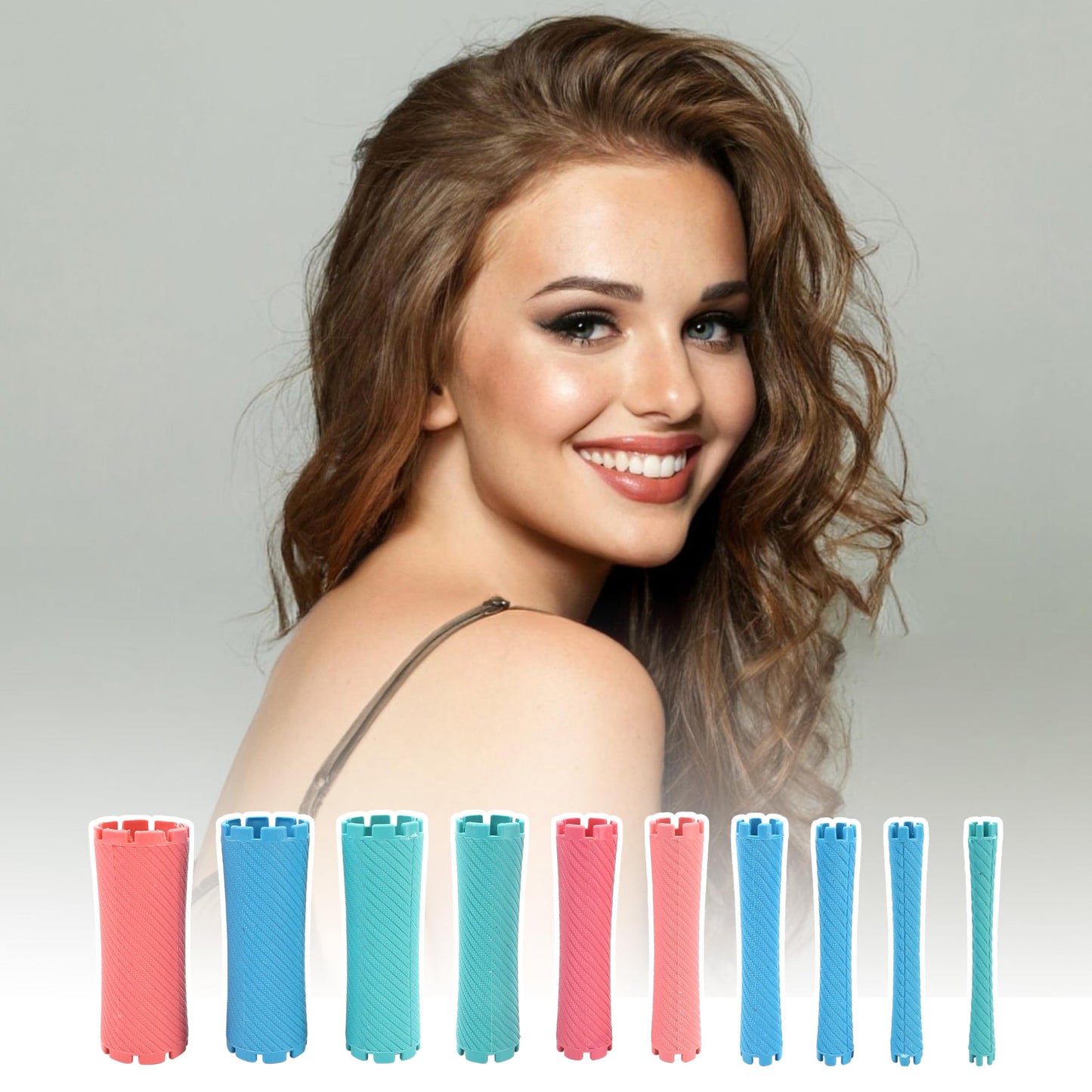 100 Pcs Perm Rods Set for Short & Long Hair, Large Curlers & Rollers for Women and Men, Cold Wave Curling Kit Permanent Bar with Multiple Sizes, Hairdressing Tools for Home Curly, Fluffy, Wavy Style