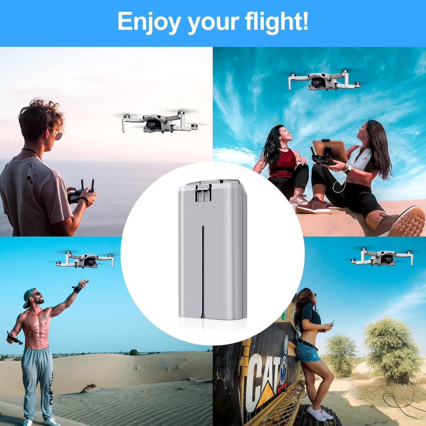 PoweLyt 1-Pack Mini 2 Series Intelligent Flight Battery 2400mAh Upgraded Drone Battery Supports up to 31 Minutes of Flying Time Fully Compatible with DJI Mini 4K/2/2 SE/SE Drone
