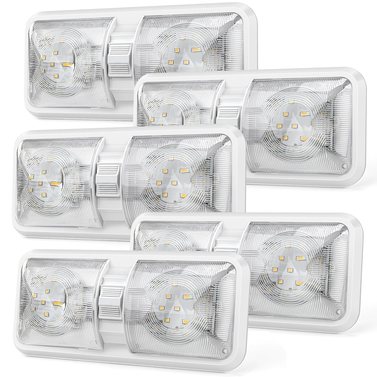 Kohree 12V Led RV Ceiling Dome Light RV Interior Lighting for Trailer Camper with Switch, Natural White 4000-4500K 600 Lumens (Pack of 5)