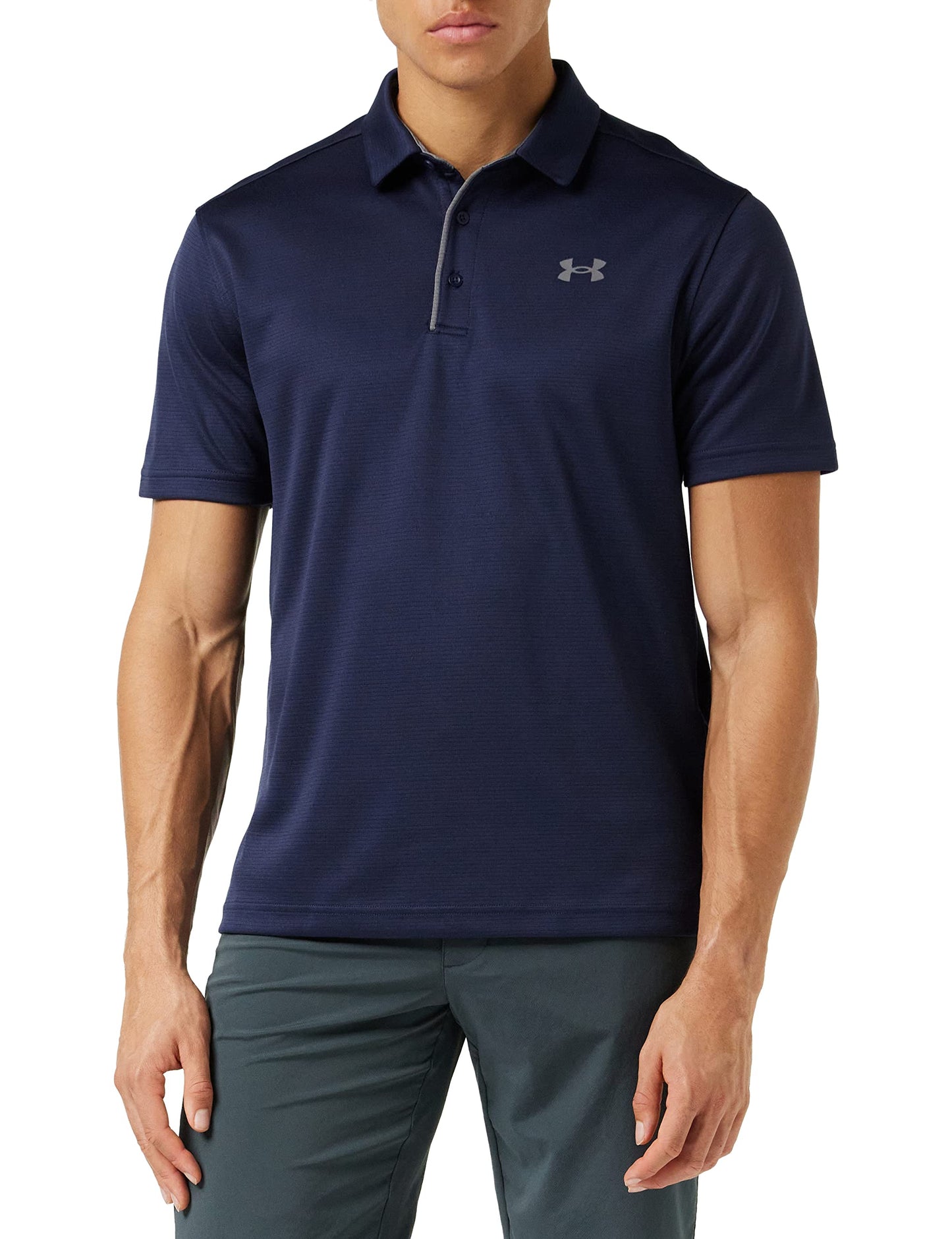 Under Armour Men's Tech Golf Polo , Midnight Navy (410)/Graphite , Large Tall