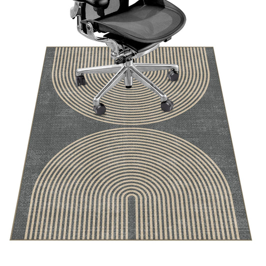 Office Chair Mat for Hardwood Floor & Tile Floor, 36"X 48" Heavy Duty Desk Chair Mat for Hard Floors, Under Desk Rug for Rolling Computer Chair,Anti Slip,Low Pile Carpet Protector-Geo Grey