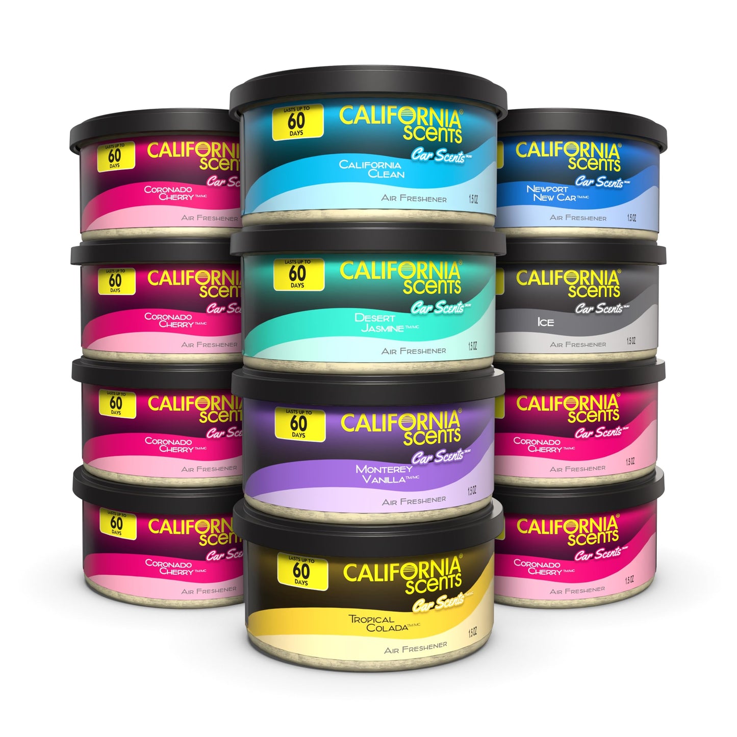 California Scents California Car Scents 12-Unit Counter Display/Assorted, 1.5 Ounce Cans (Pack of 12)