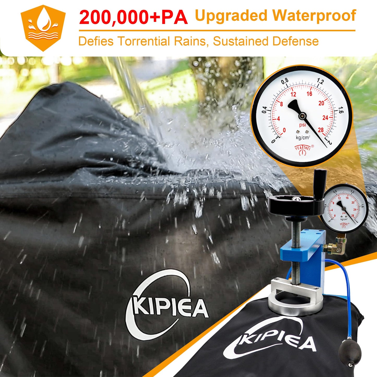Kipiea 500D Heavy Duty Grill Cover for Weber 22 Inch Premium Charcoal and Smart Charcoal Grill - Performer Grill Cover with 4 Buckles, Wind Resistant Anti UV & No Tears (49" W X 25.5" D X 40" H)